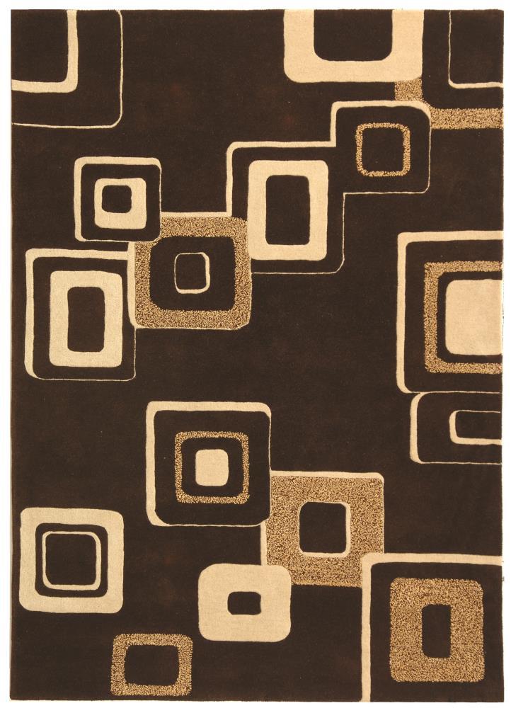 Soho SOH711 Hand Tufted Rectangle Contemporary Area Rug - Brown/Beige - 5' X 8' - Safavieh.