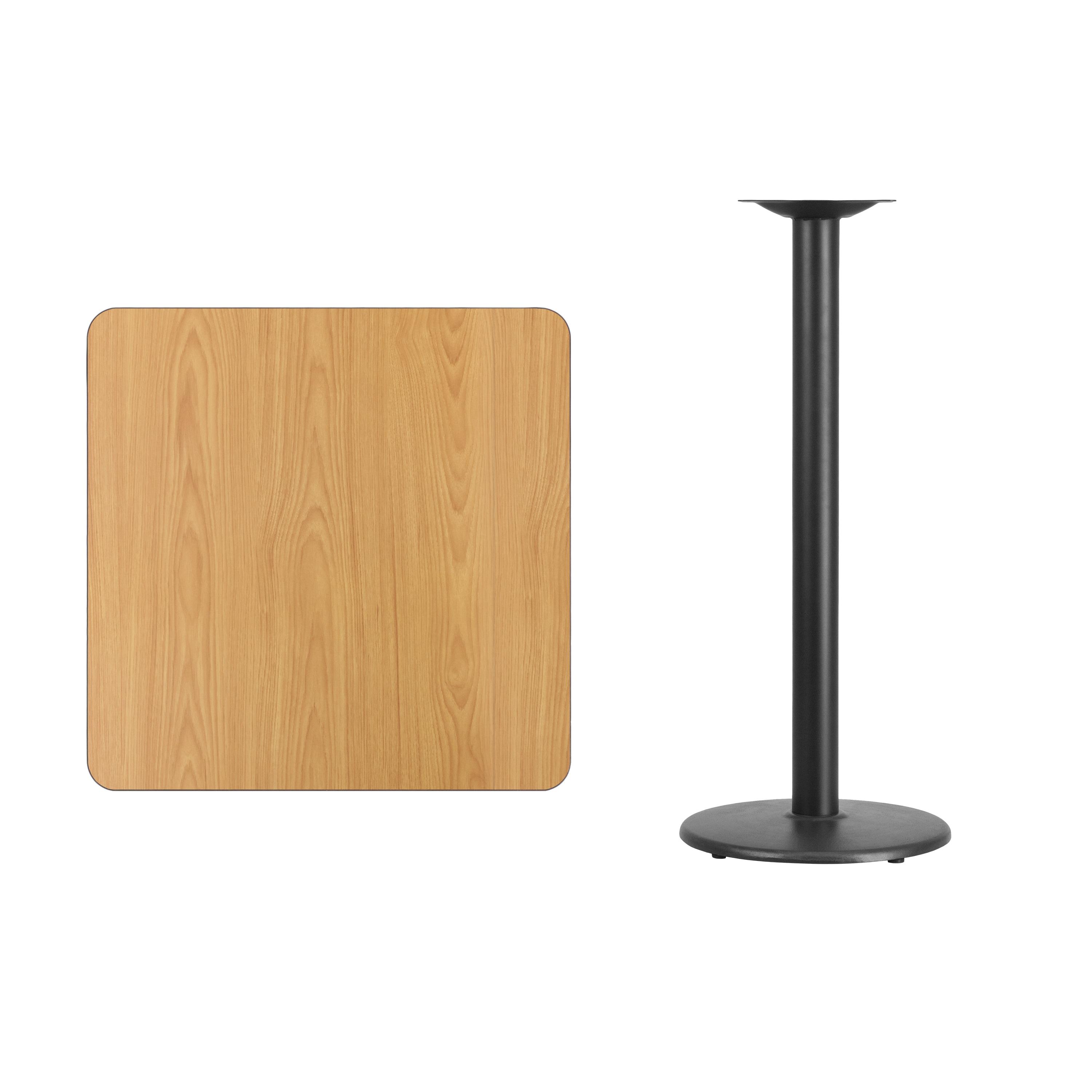 Contemporary 30'' Square Bar Height Table with Laminate Top