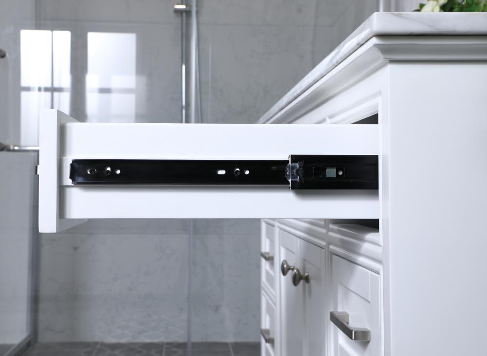 Elegant Decor Americana 42" Single Marble Top Bathroom Vanity in White