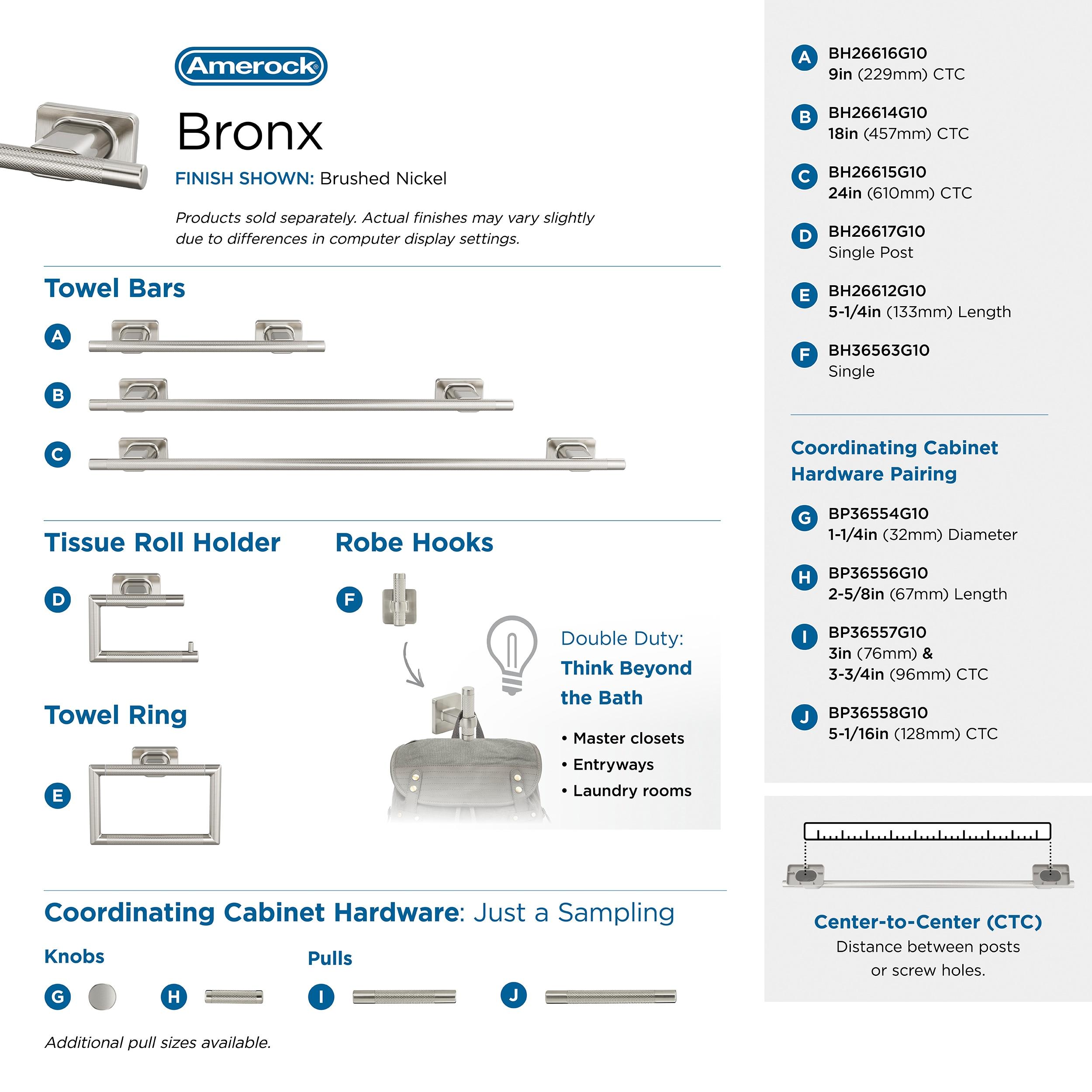 Amerock Bronx Brushed Nickel 24 inch (610mm) Towel Bar