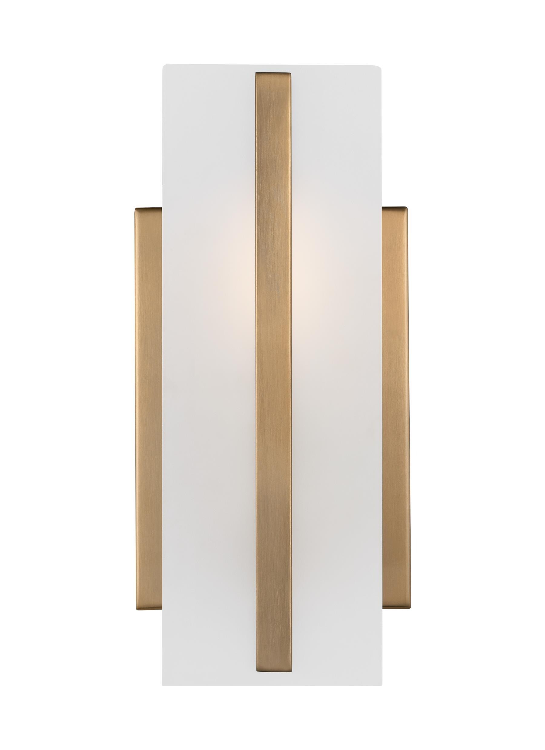 Satin Brass One-Light Vanity Sconce with Etched Glass