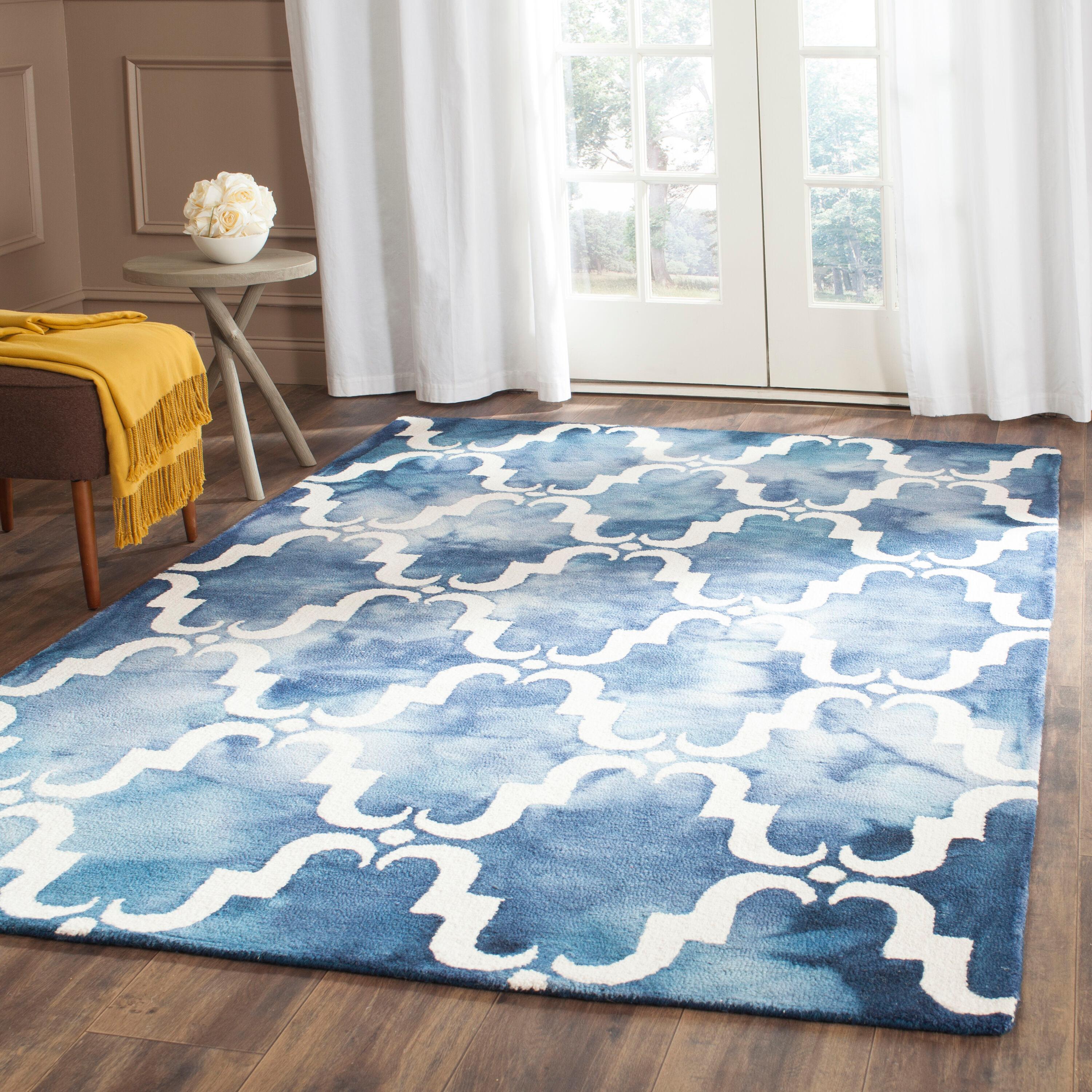 Dip Dye DDY536 Hand Tufted Area Rug - Navy/Ivory - 4'x6' - Safavieh.