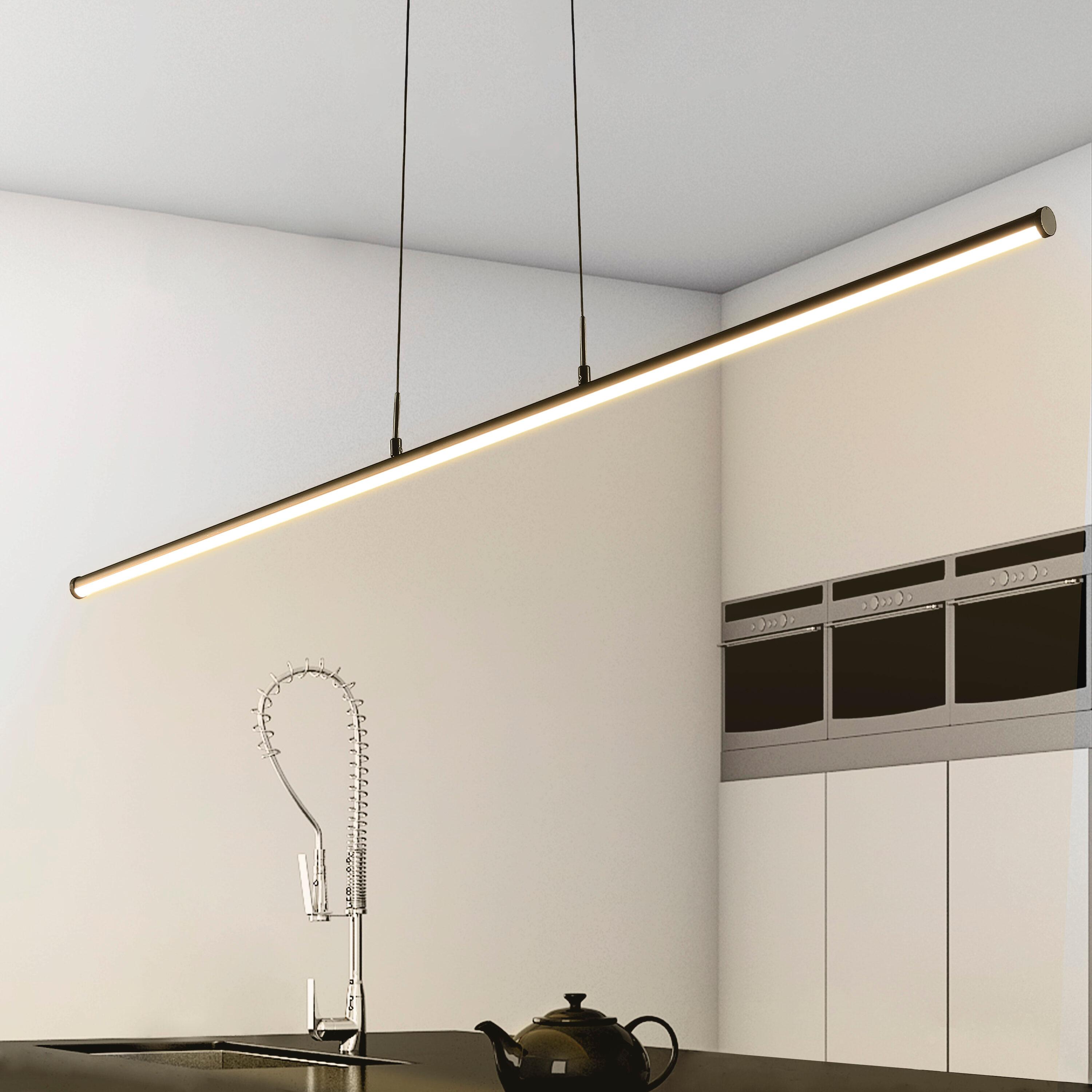 Conley 39.5" Dimmable Adjustable Integrated LED Metal Linear Pendant, Chrome