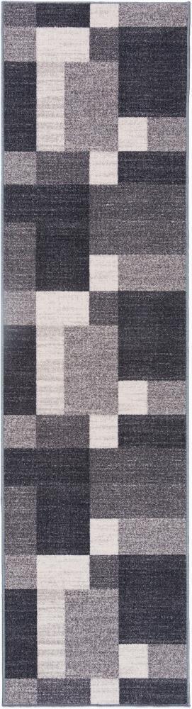 Gray Geometric Non-Slip Washable Runner Rug 2' x 7'