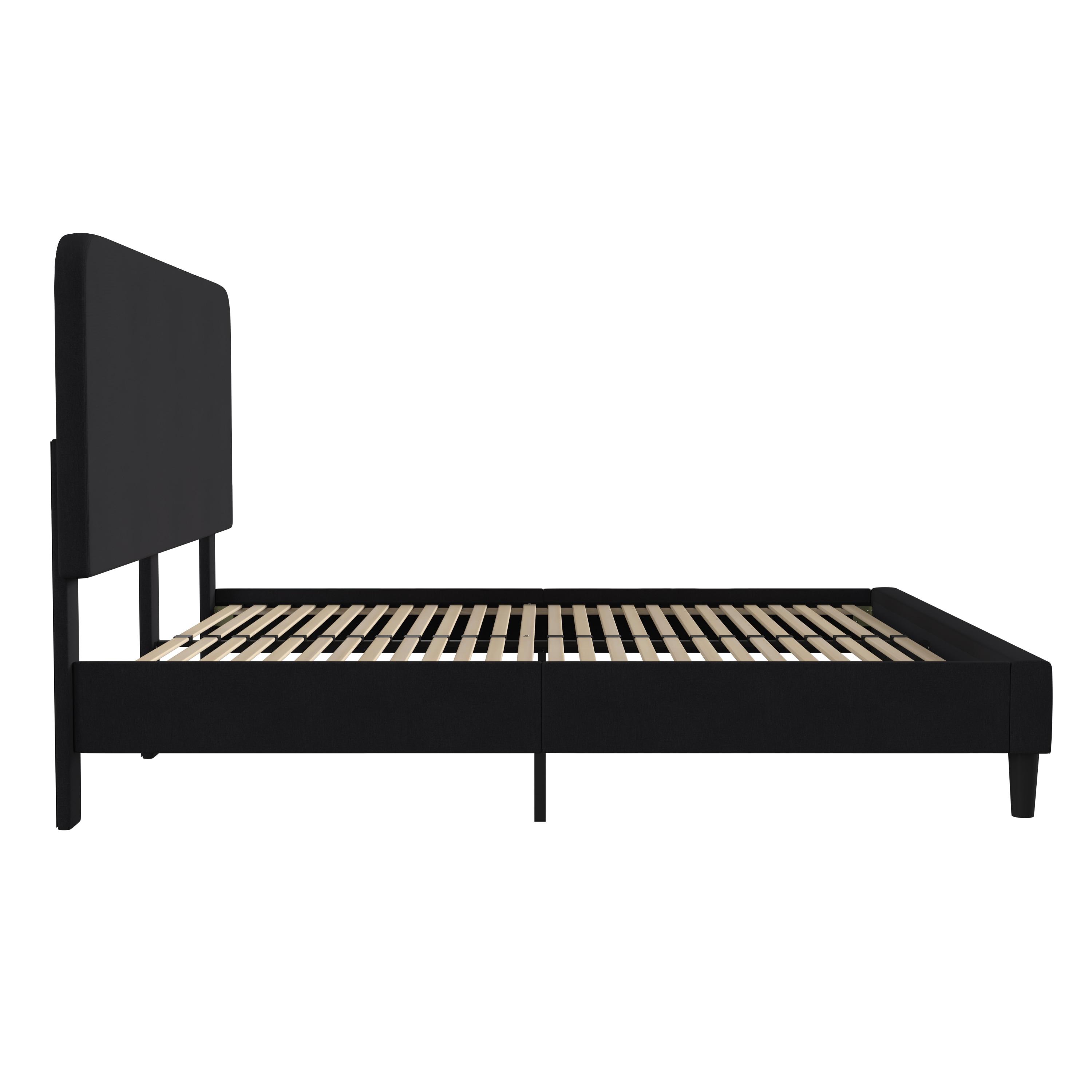 Flash Furniture Addison Fabric Upholstered Platform Bed, Charcoal, King