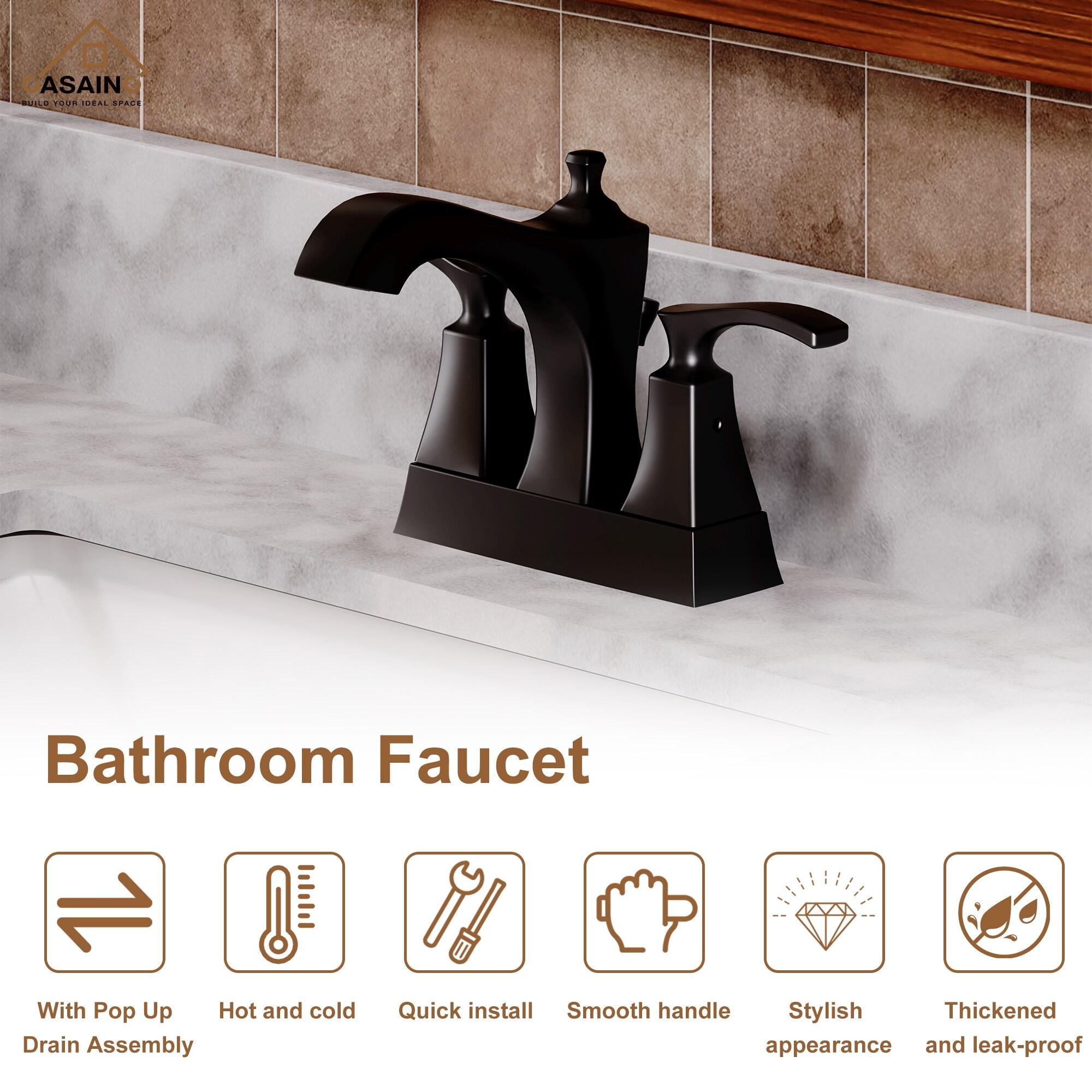 4-inch Centerset Bathroom Faucet with Drain