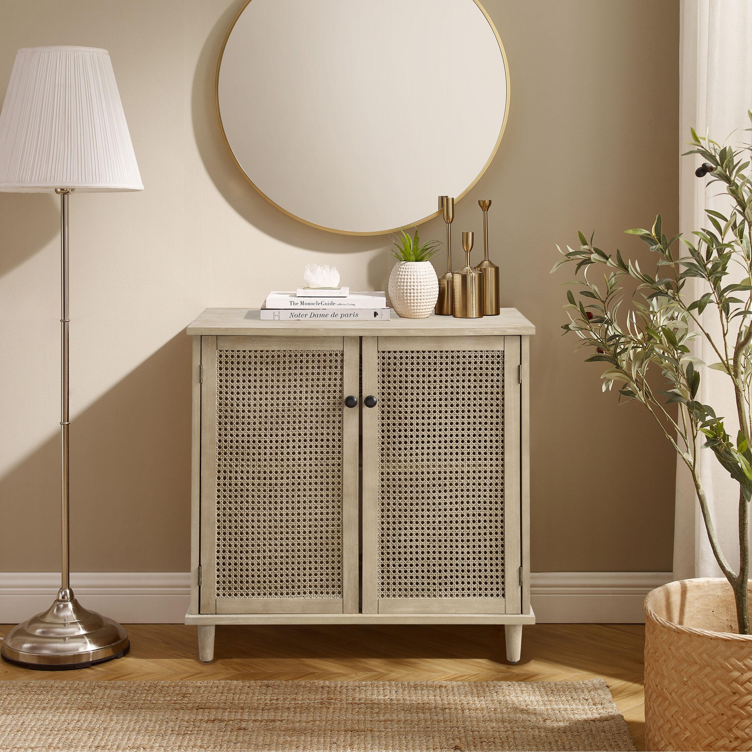 Art Leon Cane Wicker Cabinet Sideboard, Natural