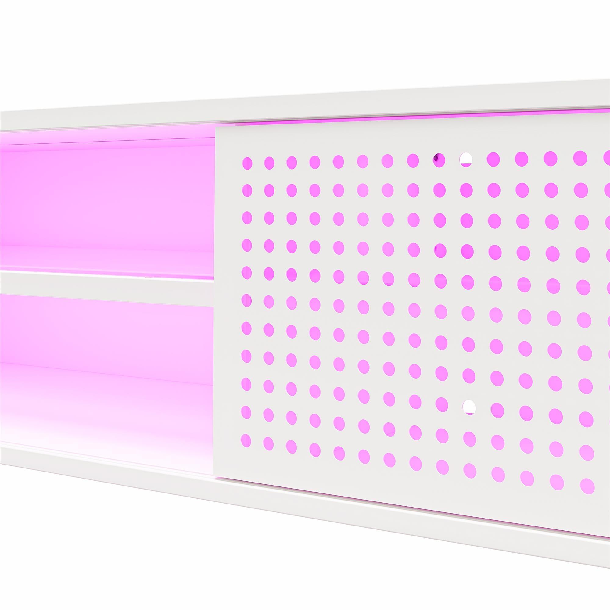 Glitch Floating TV Stand for TVs up to 60" White - NTENSE: Modern Media Console, MDF, 95 lbs Capacity