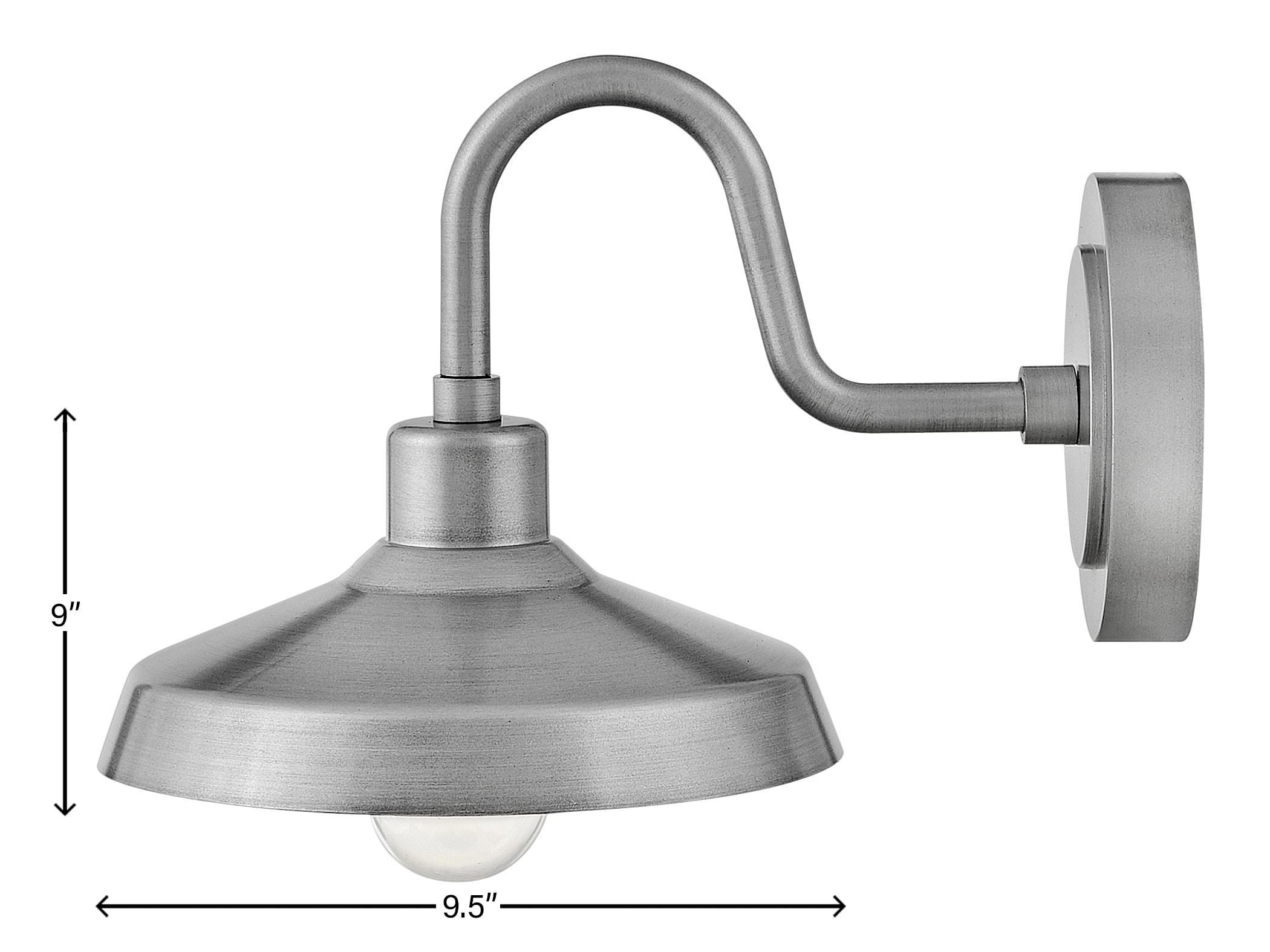 1 Light Small Outdoor Wall Lantern In Industrial Style 9.5 Inches Wide By 9 Inches High-Antique Brushed Aluminum Finish Hinkley Lighting 12076Al