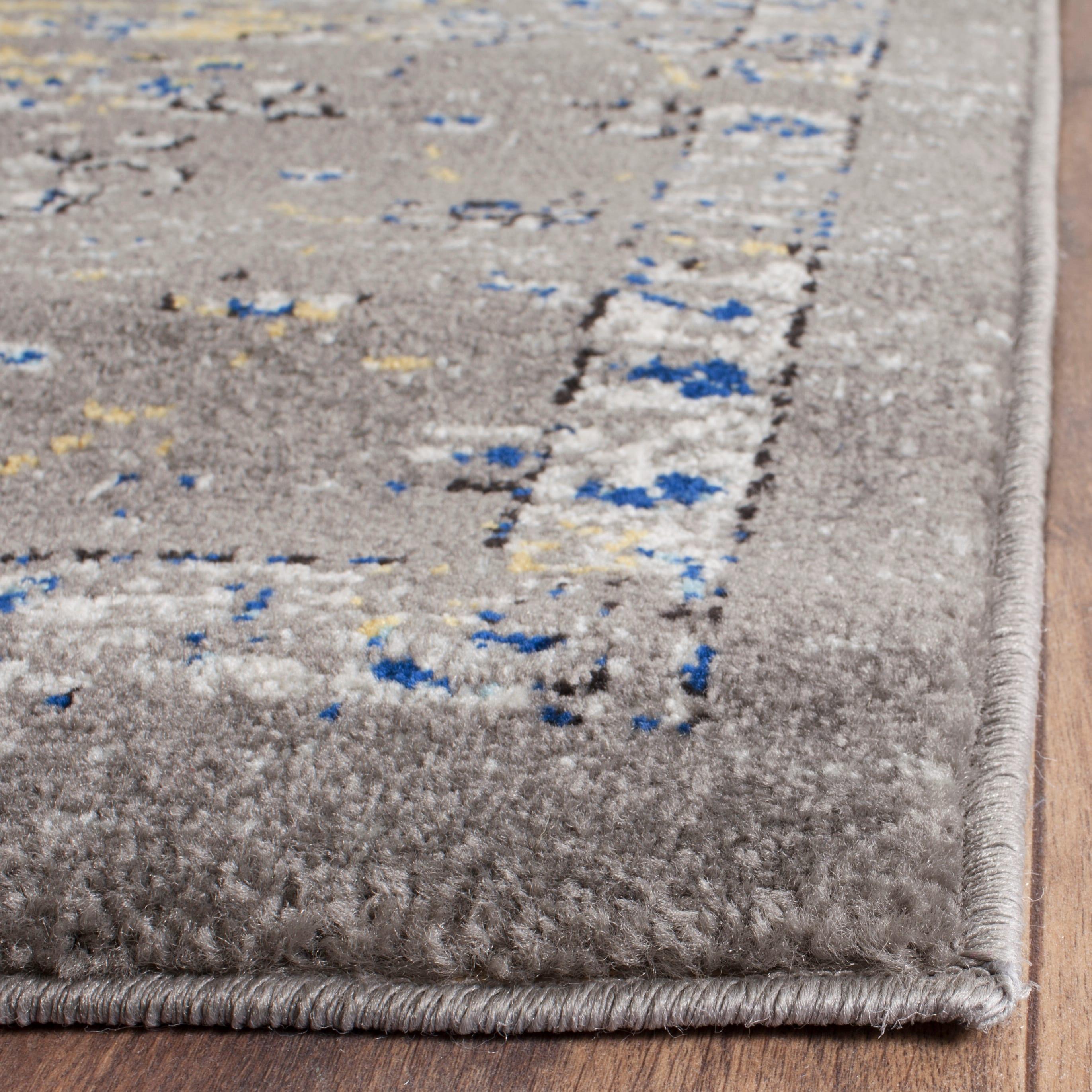 Evoke EVK224 Power Loomed Area Rug - Dark Grey/Yellow - 8'9"x11'9" - Safavieh.
