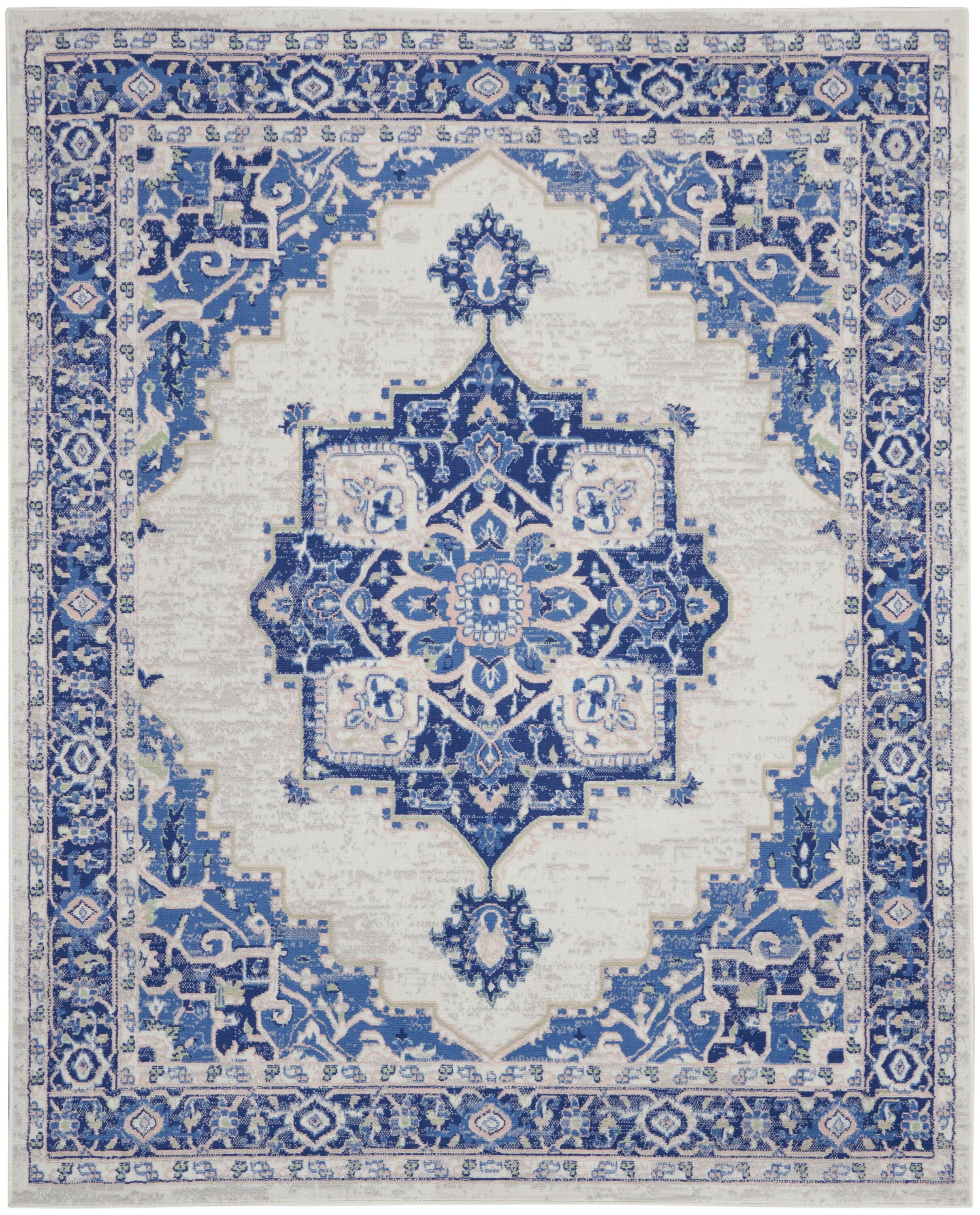 Nourison Whimsicle WHS03 Indoor only Area Rug - Ivory Blue 8' x 10'