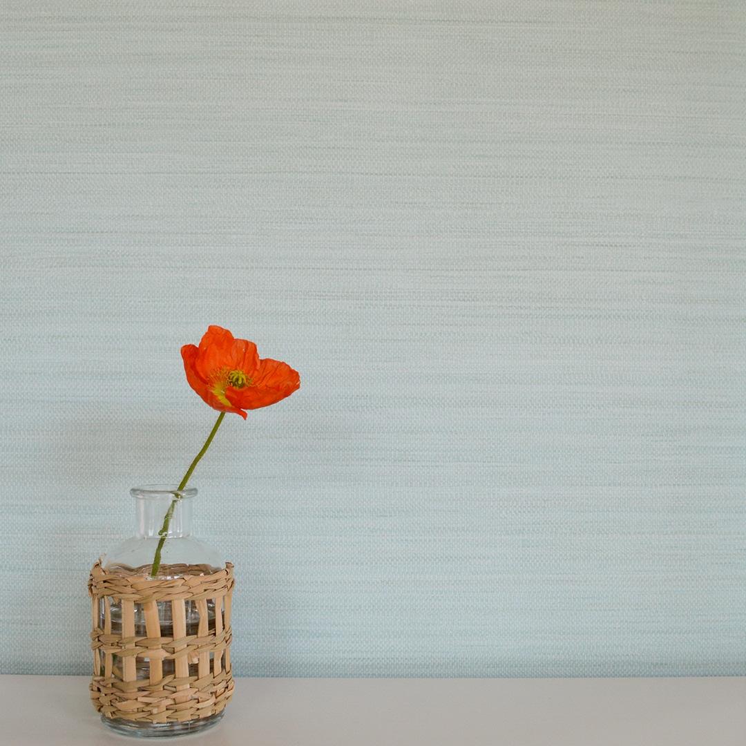 Tempaper & Co.® Faux Horizontal Grasscloth Removable Peel and Stick Wallpaper, Textured Seaglass, 56 sq ft: Vinyl, Prepasted