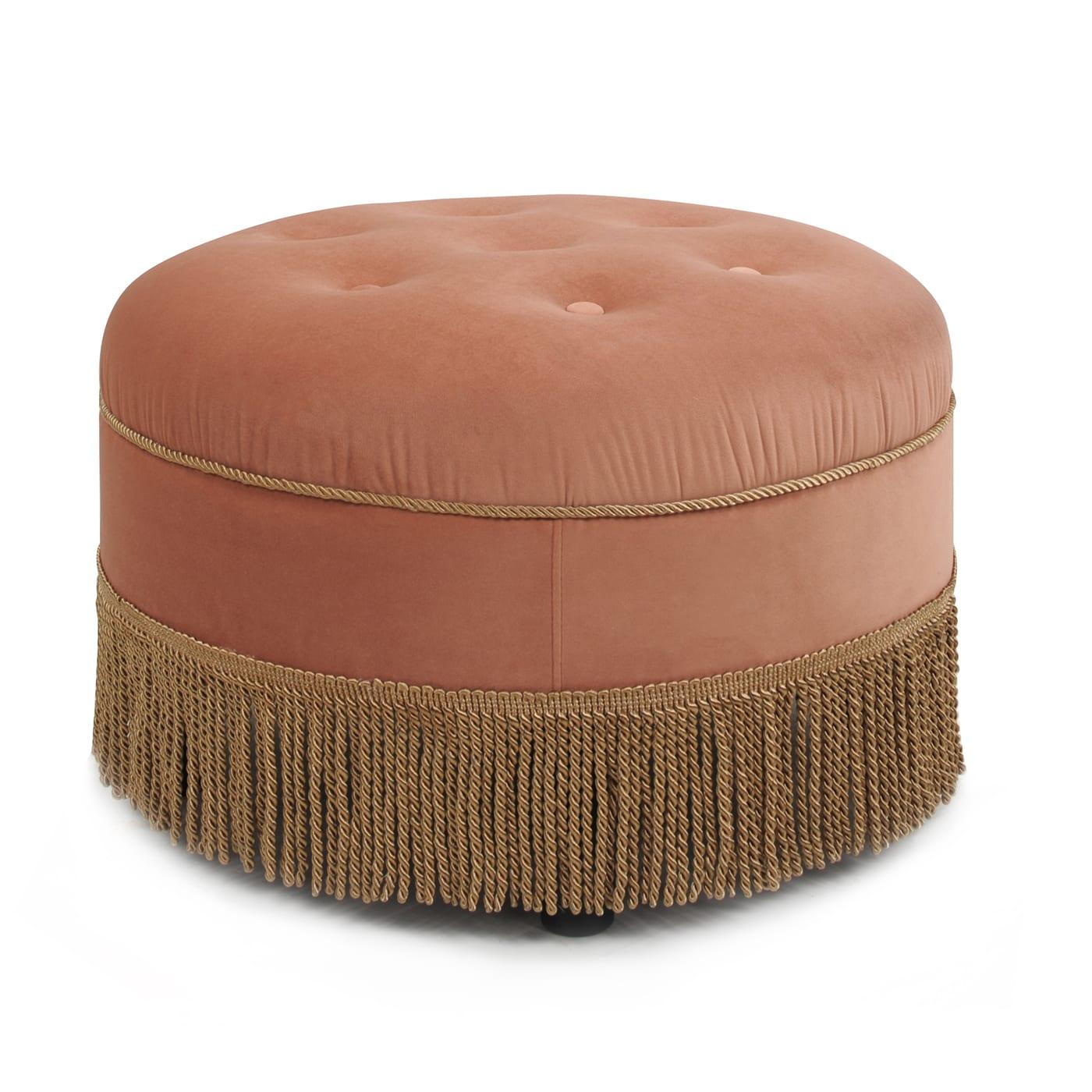 Yolanda Tufted Decorative Round Ottoman Orange