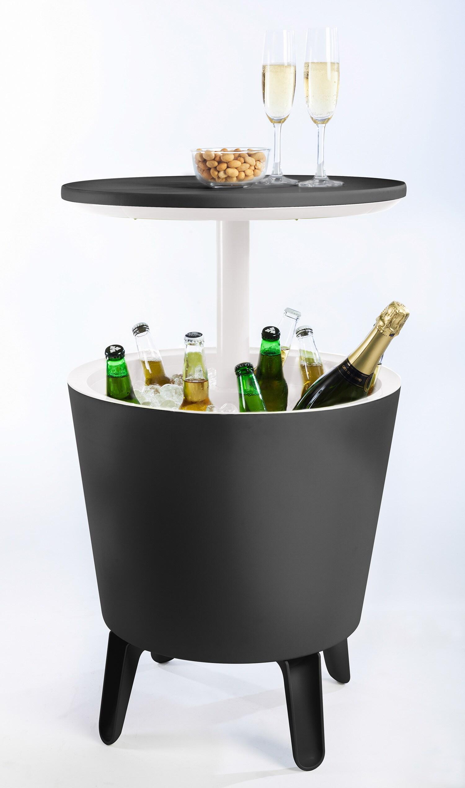Keter Keter 32 Qt. Cool Bar Cooler Outdoor Weather Resistant Patio Furniture 2 in 1 Pop Up Cocktail Side Table and Beverage Cooler Combo