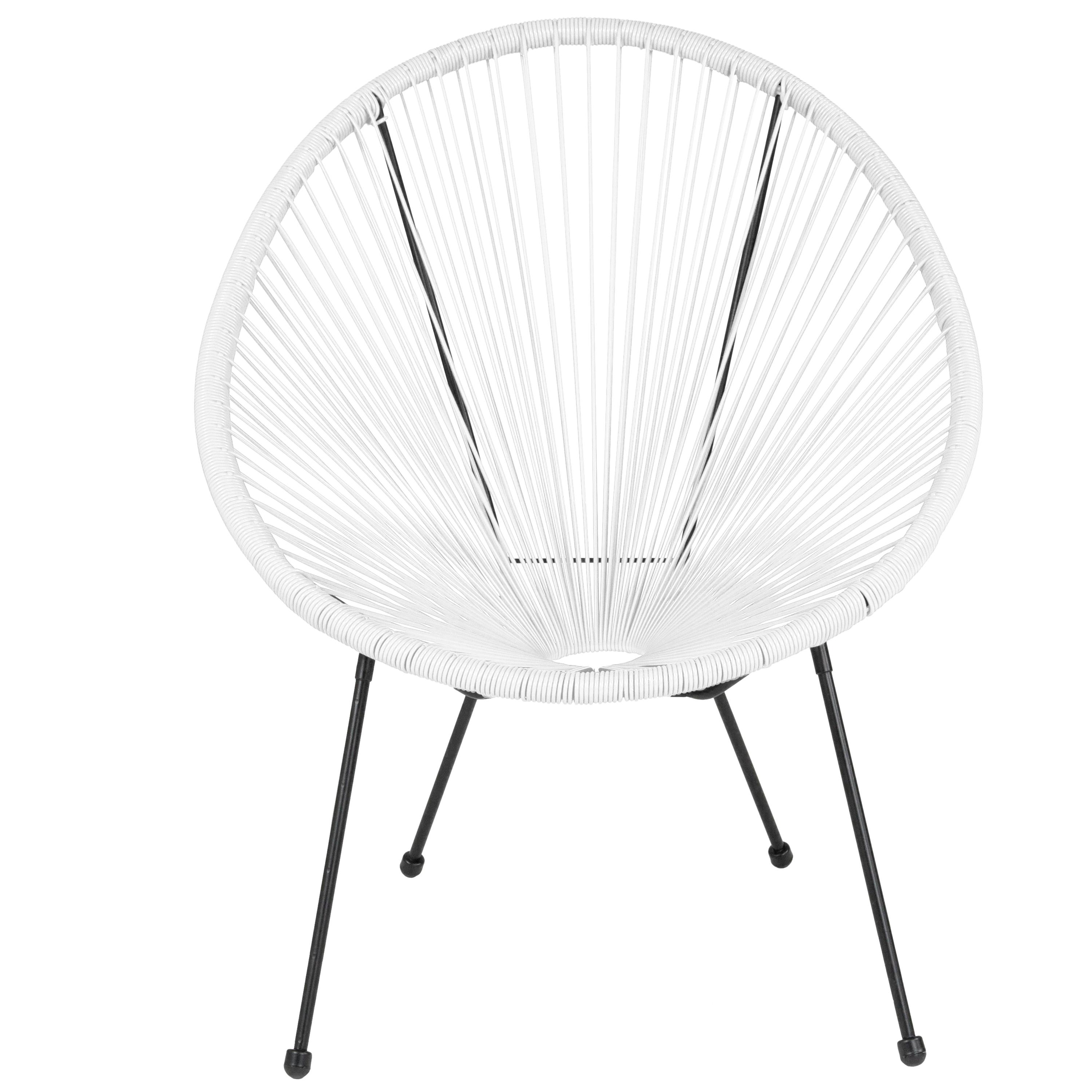 Flash Furniture Valencia Oval Comfort Series Take Ten White Papasan Lounge Chair