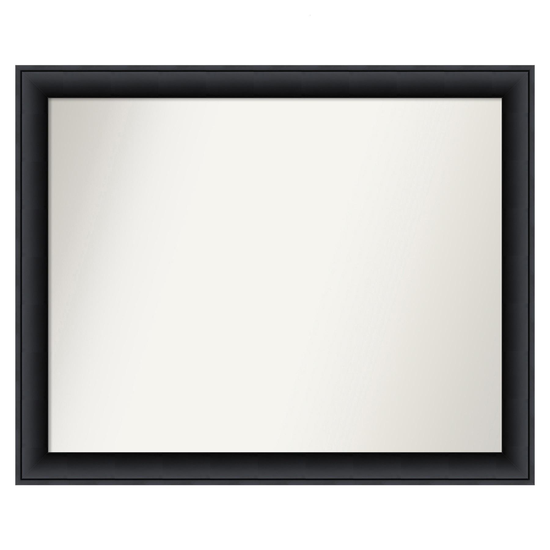 32" x 26" Non-Beveled Nero Black Wood Wall Mirror - Amanti Art: Modern Rectangle, Wall Mount, Includes Hardware