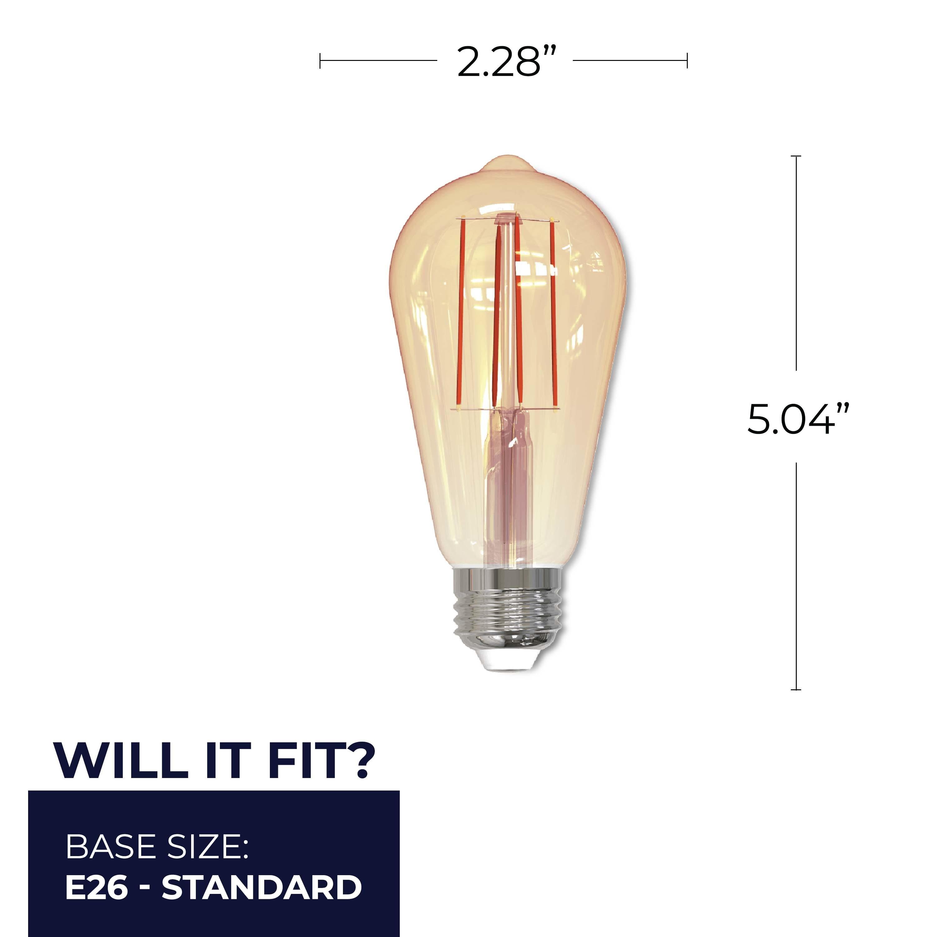 Bulbrite Industries 861410 60 Watt Equivalent, ST18 LED, Antique Dimmable Light Bulb, (2200K) E26/Medium (Standard) Base (Set of 2)