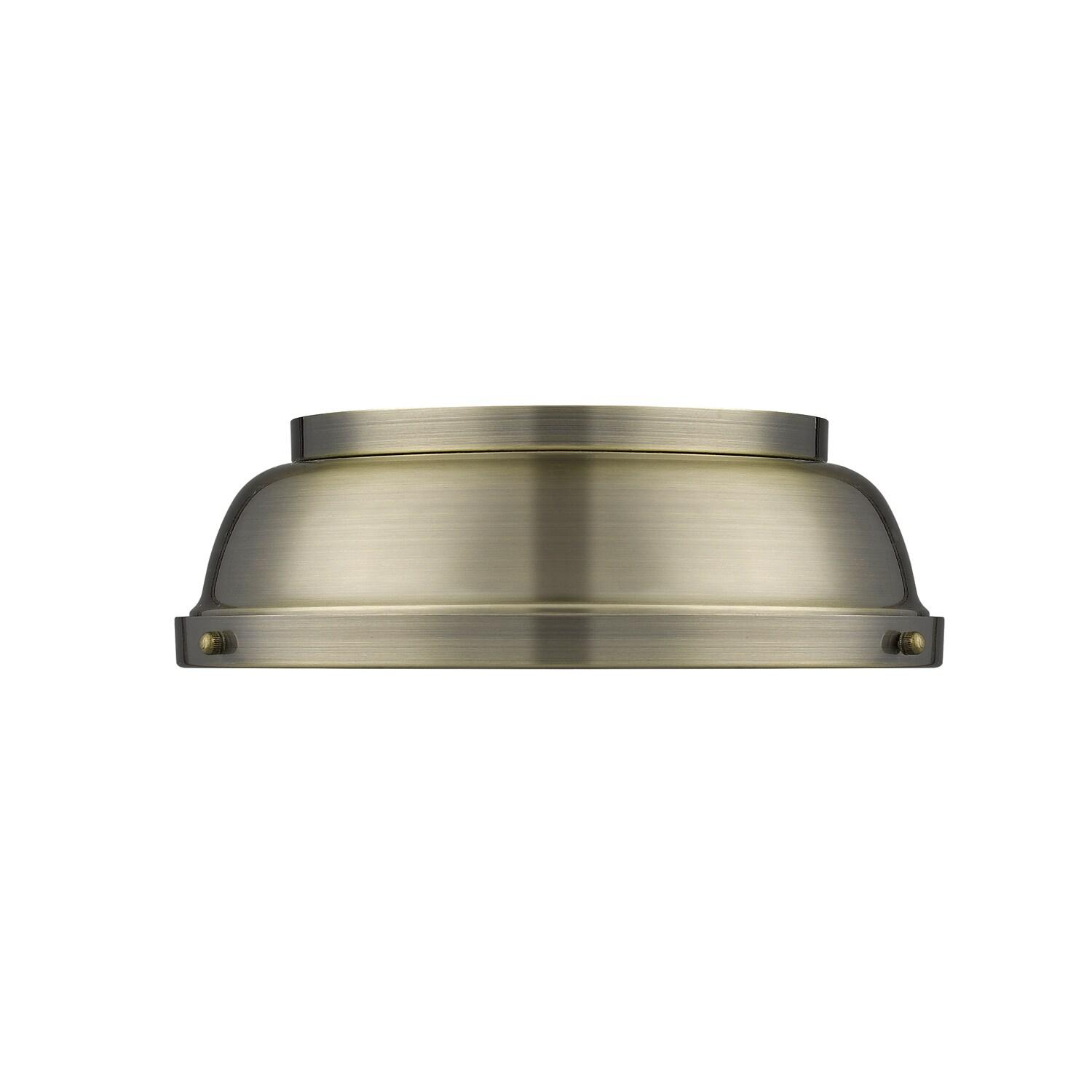 Golden Lighting Duncan 2-Light Flush Mount in Aged Brass with Aged Brass