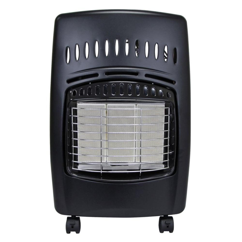 Black 18,000 BTU Propane Radiant Cabinet Heater with Thermostat