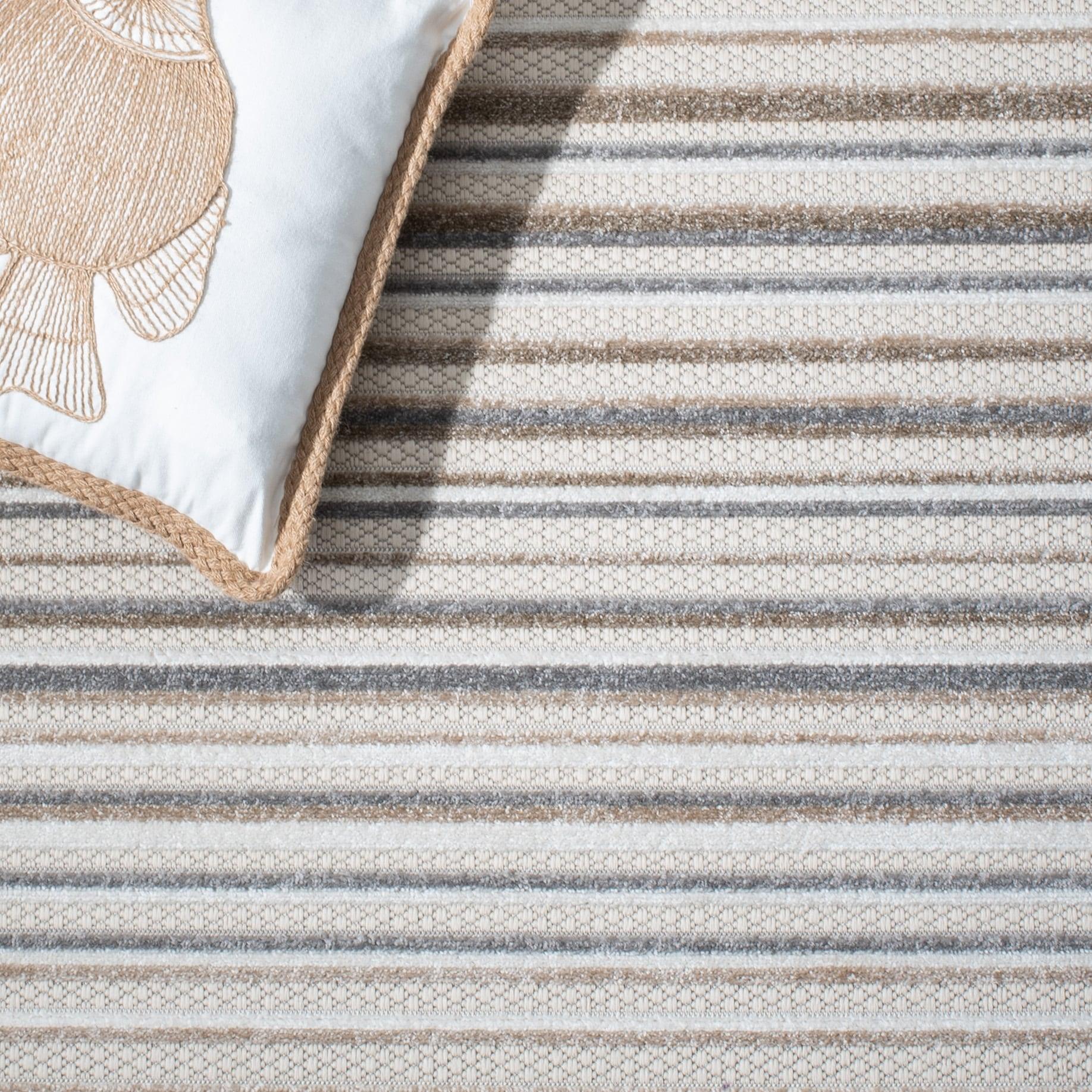 Cabana CBN323 Loomed Indoor Area Rug - Ivory/Grey - 8'x10' - Safavieh
