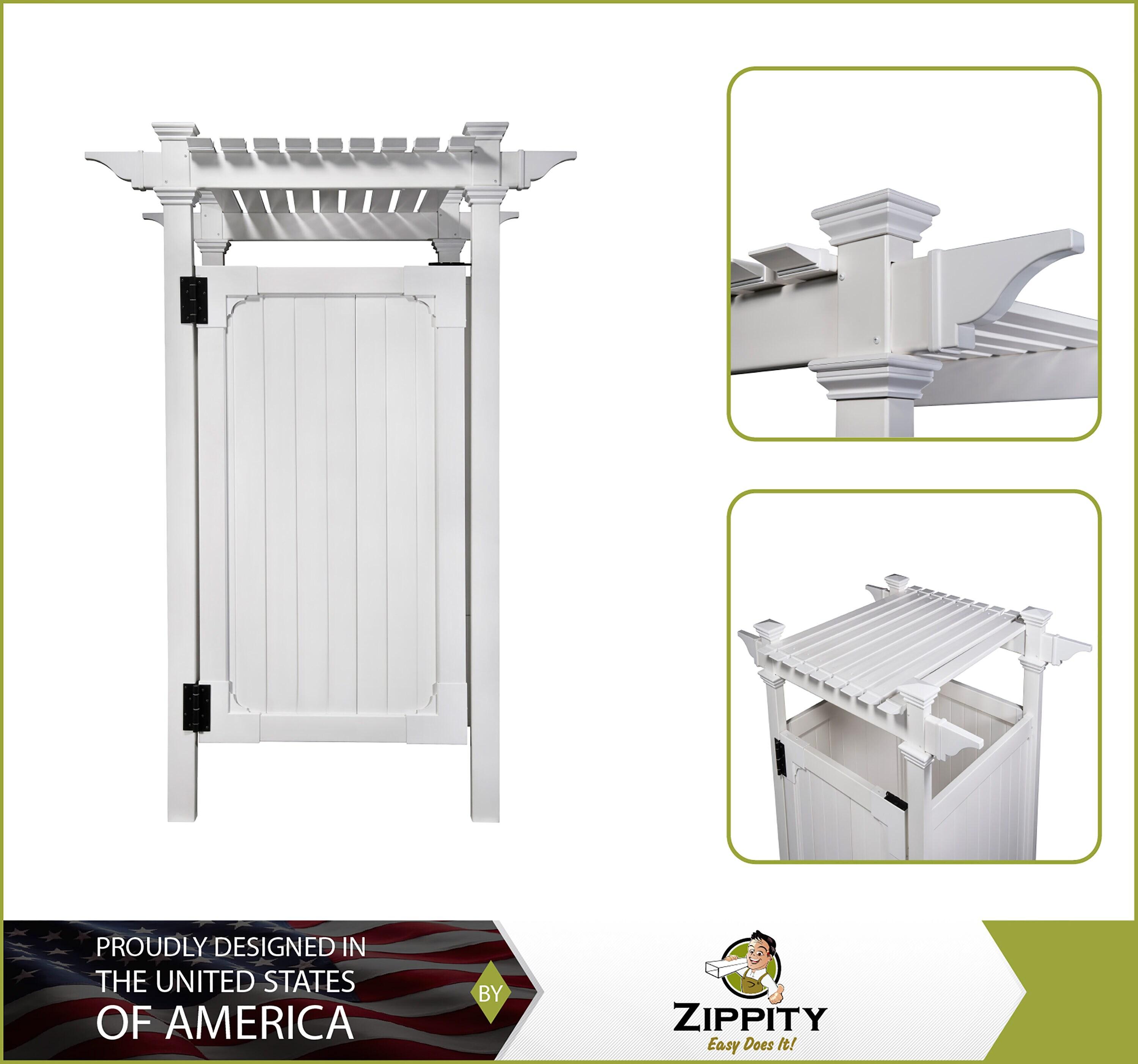 89in White Vinyl Outdoor Shower Enclosure Kit with Door