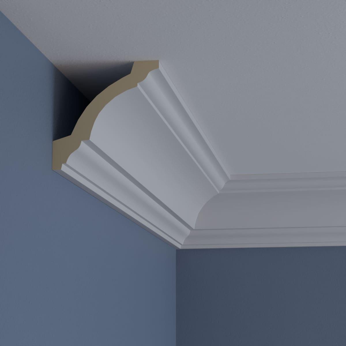 3 1/4"H x 3 1/4"P x 4 1/2"F x 94 1/2"L Salem Traditional Smooth Crown Moulding