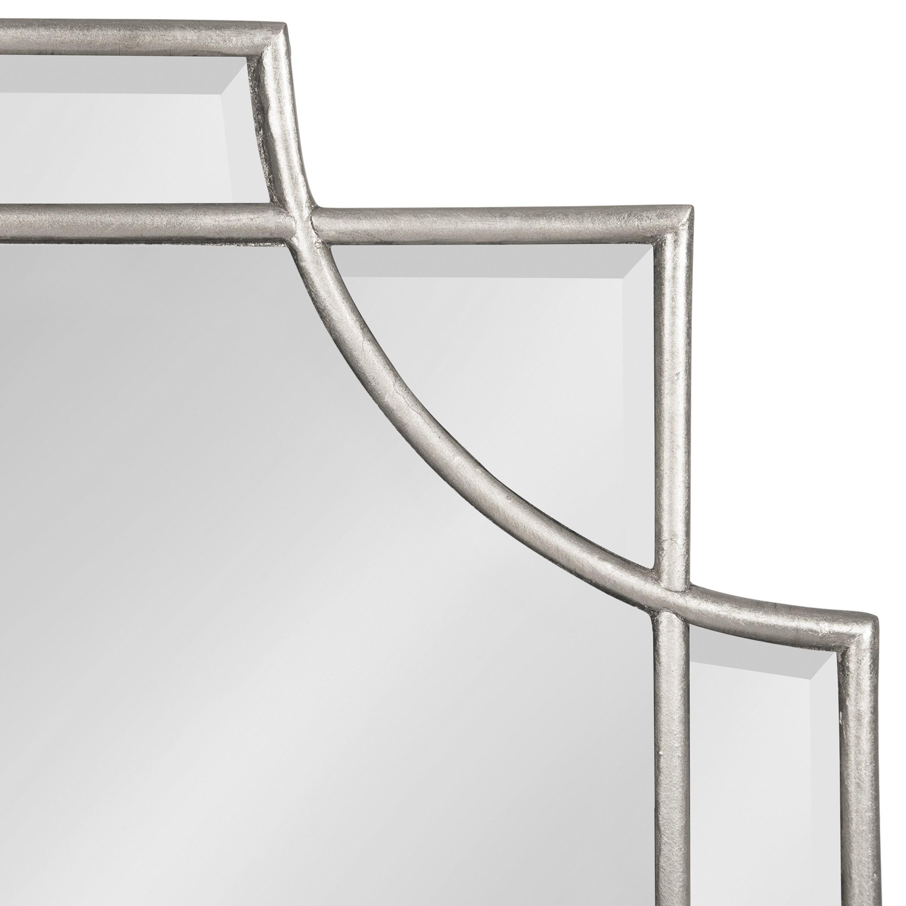 Kate and Laurel Minuette Glam Wall Mirror, 24 x 36, Silver, Elegant Traditional Home Decor With A Boho Charm