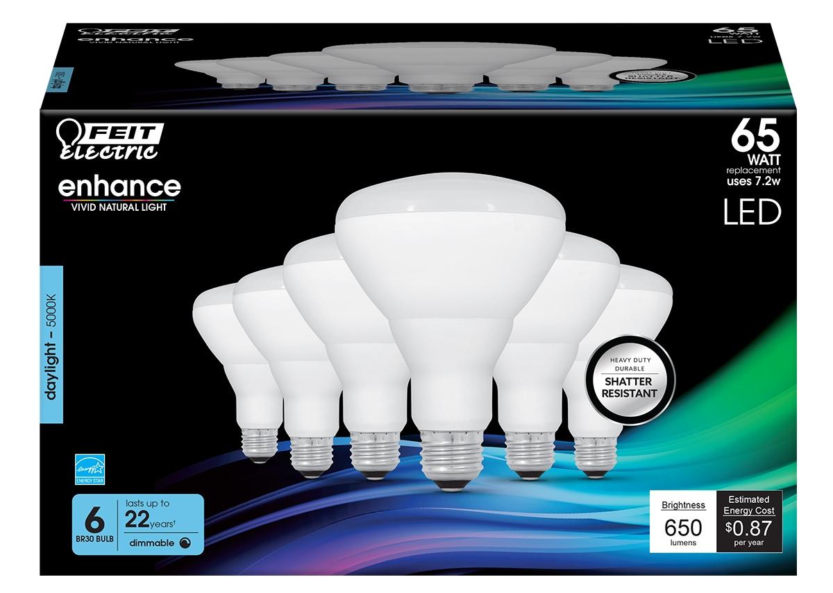 Feit Electric Enhance BR30 E26 (Medium) LED Bulb Daylight 65 Watt Equivalence 6 pk