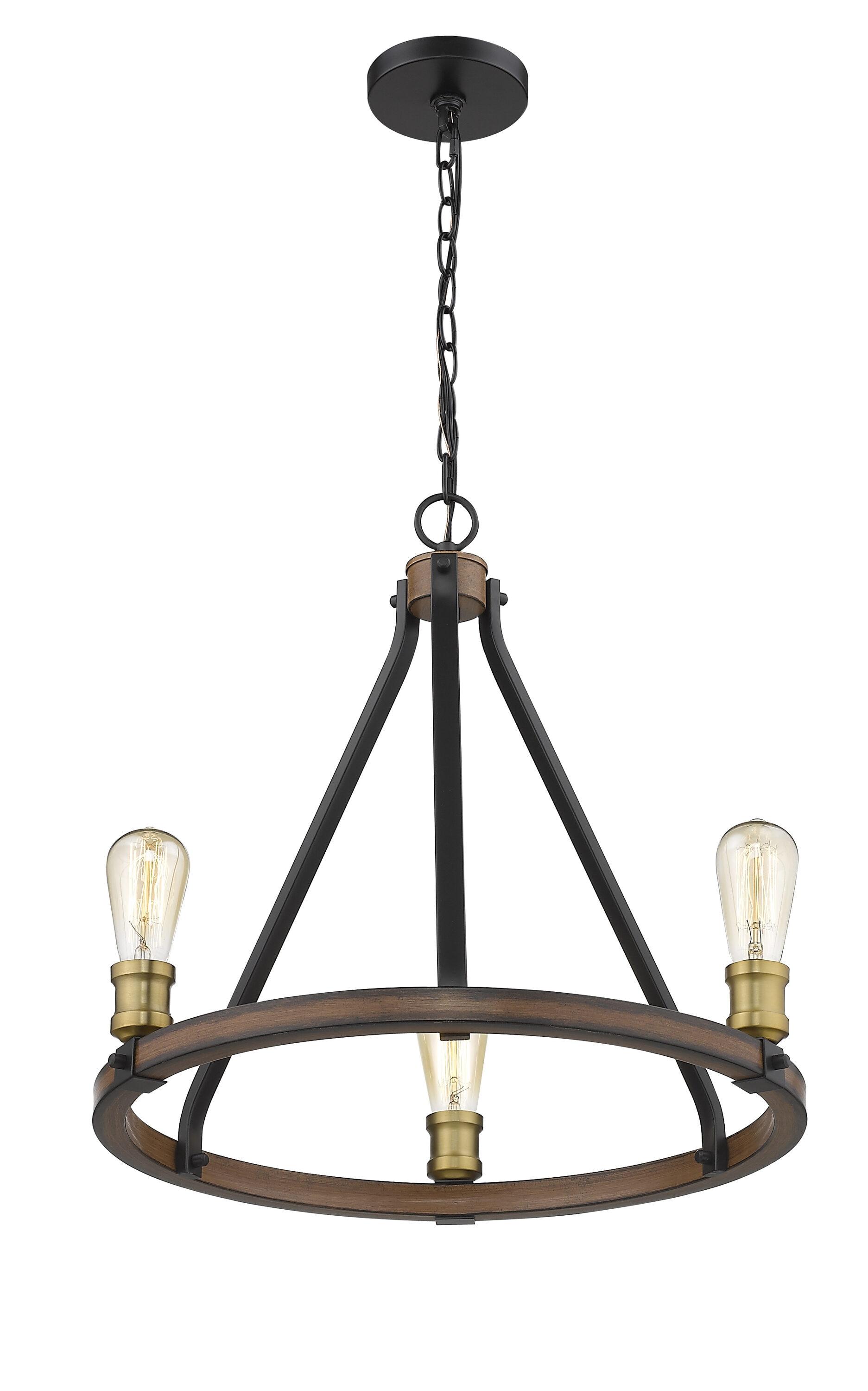 Z-Lite 472-3RM Kirkland Restoration 3 Light Chandelier - Rustic Mahogany