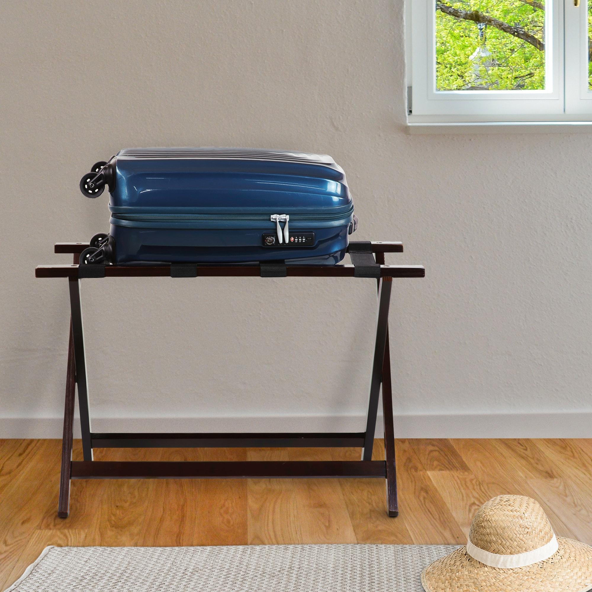 ROTSEN FURNITURE LLC. Heavy Duty Solid Wood Extra Wide Luggage Rack