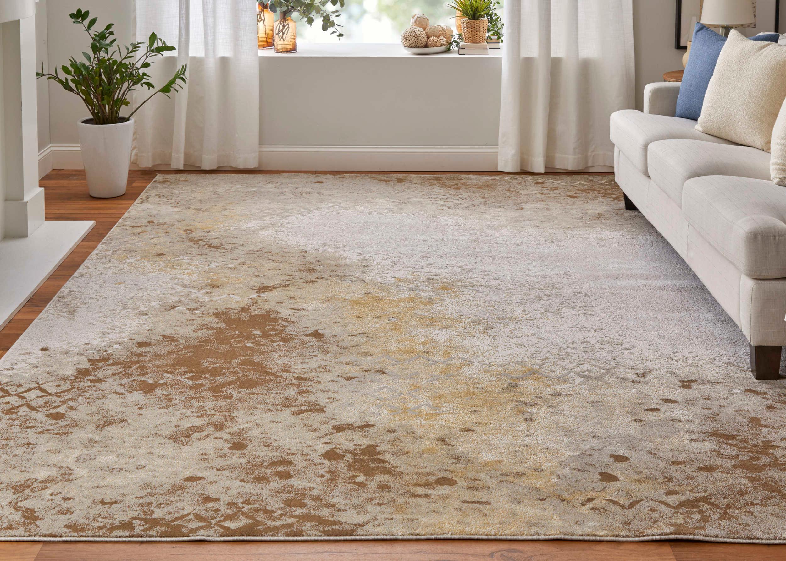 Room Envy Vanhorn Modern Watercolor, Brown/Tan/Ivory