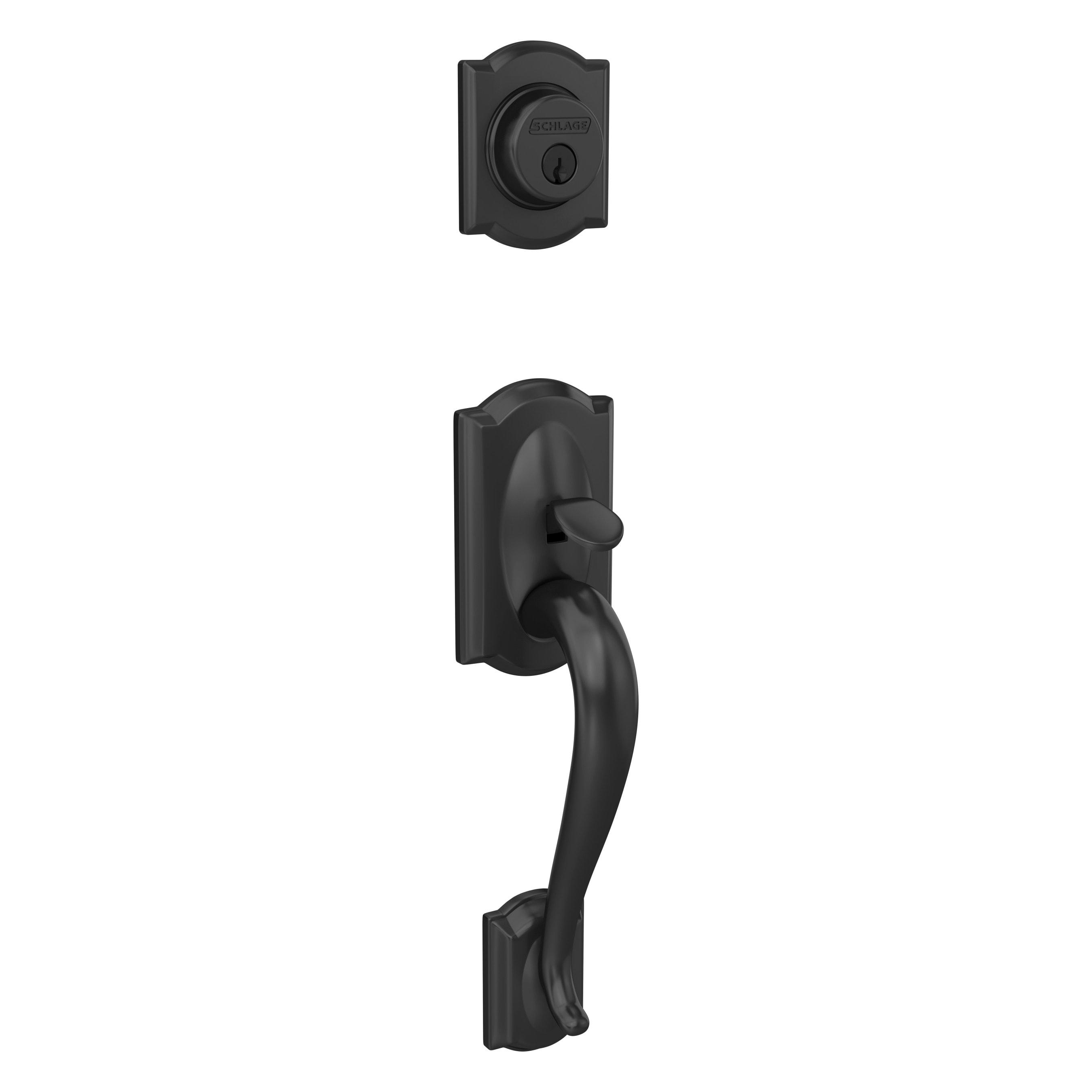 Camelot Exterior Portion Handleset with Single Cylinder Deadbolt Deadbolt