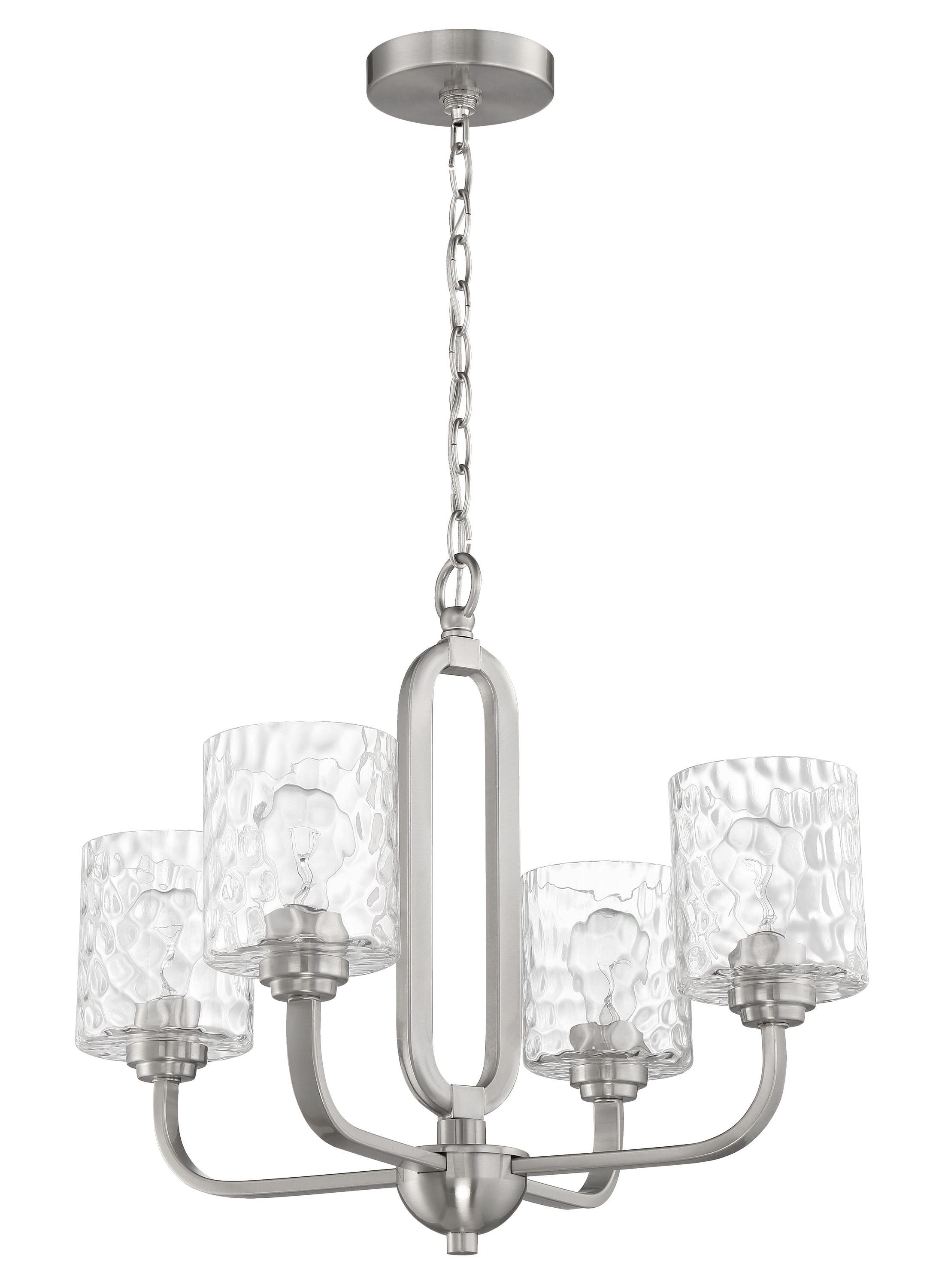 54224-BNK-Craftmade Lighting-Collins - 4 Light Chandelier-Brushed Polished Nickel Finish    -Traditional Installation