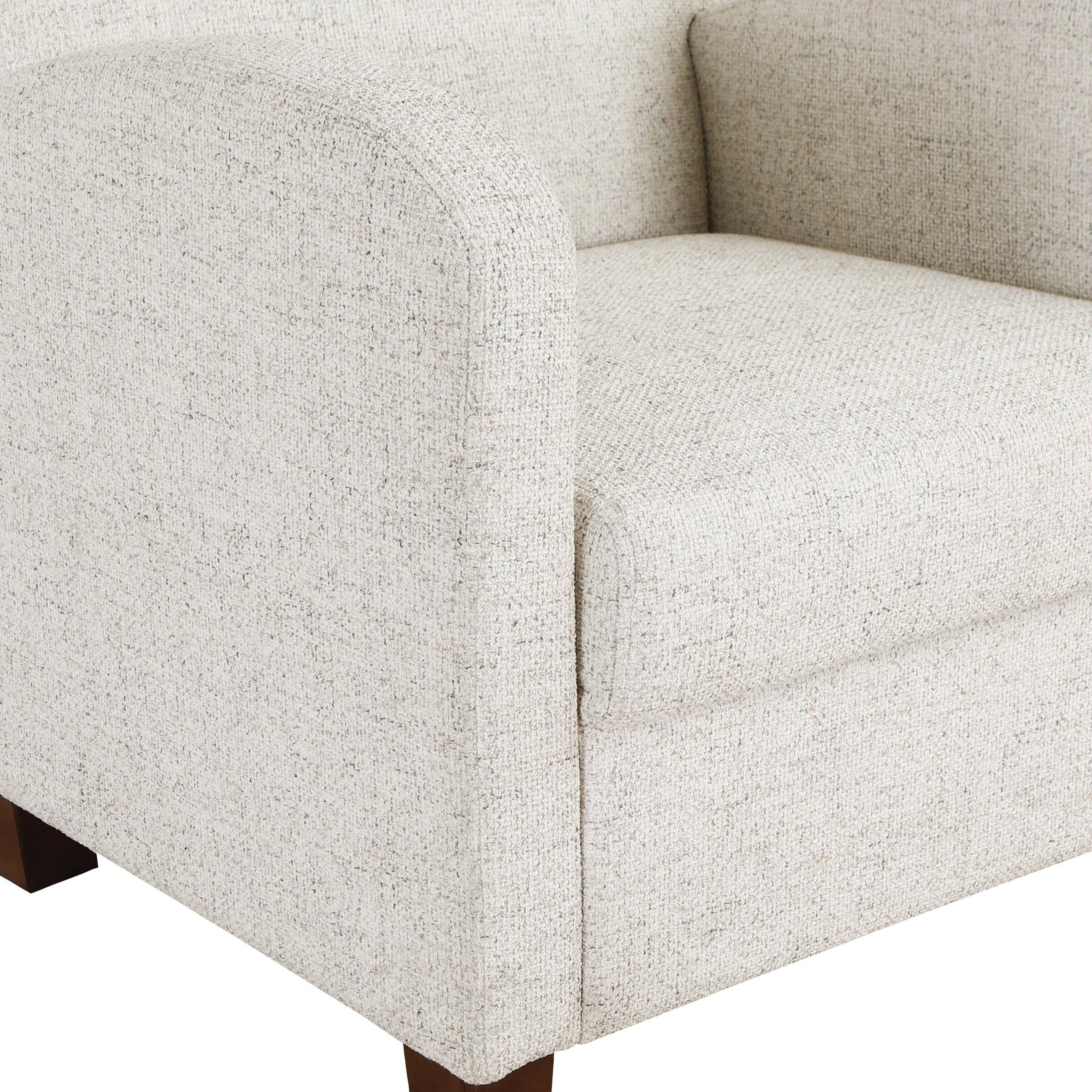 Aiden Chair & Ottoman Quartz Off White Fabric Medium Espresso Legs