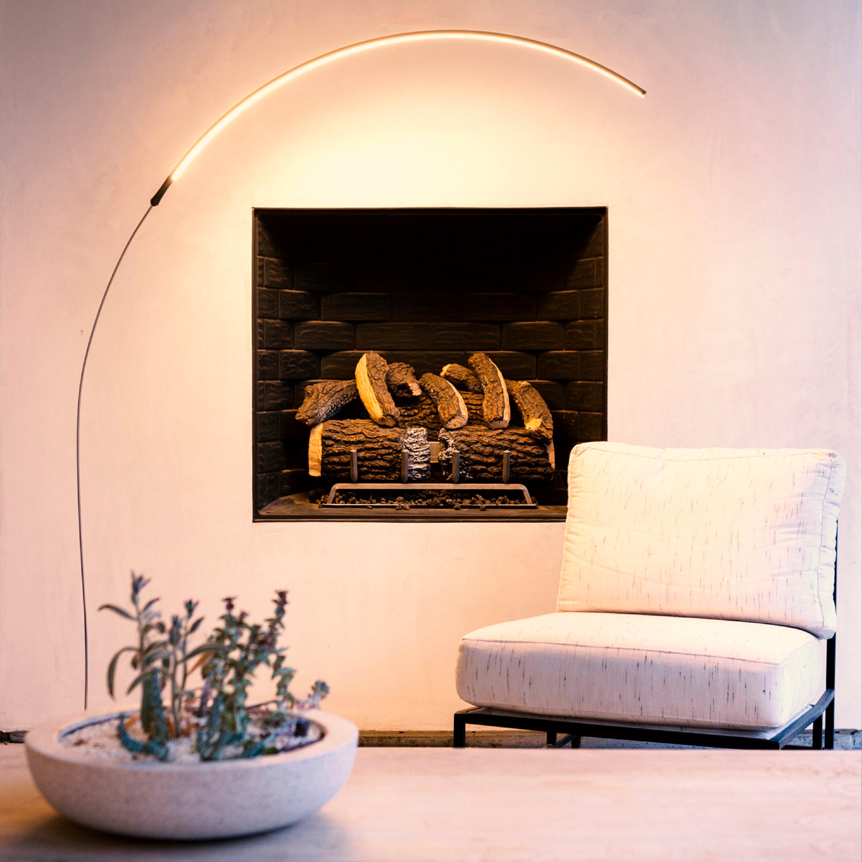 Brightech Sparq Arc 67 in. Industrial LED Floor Lamp with Built-In 3-Way Dimmer