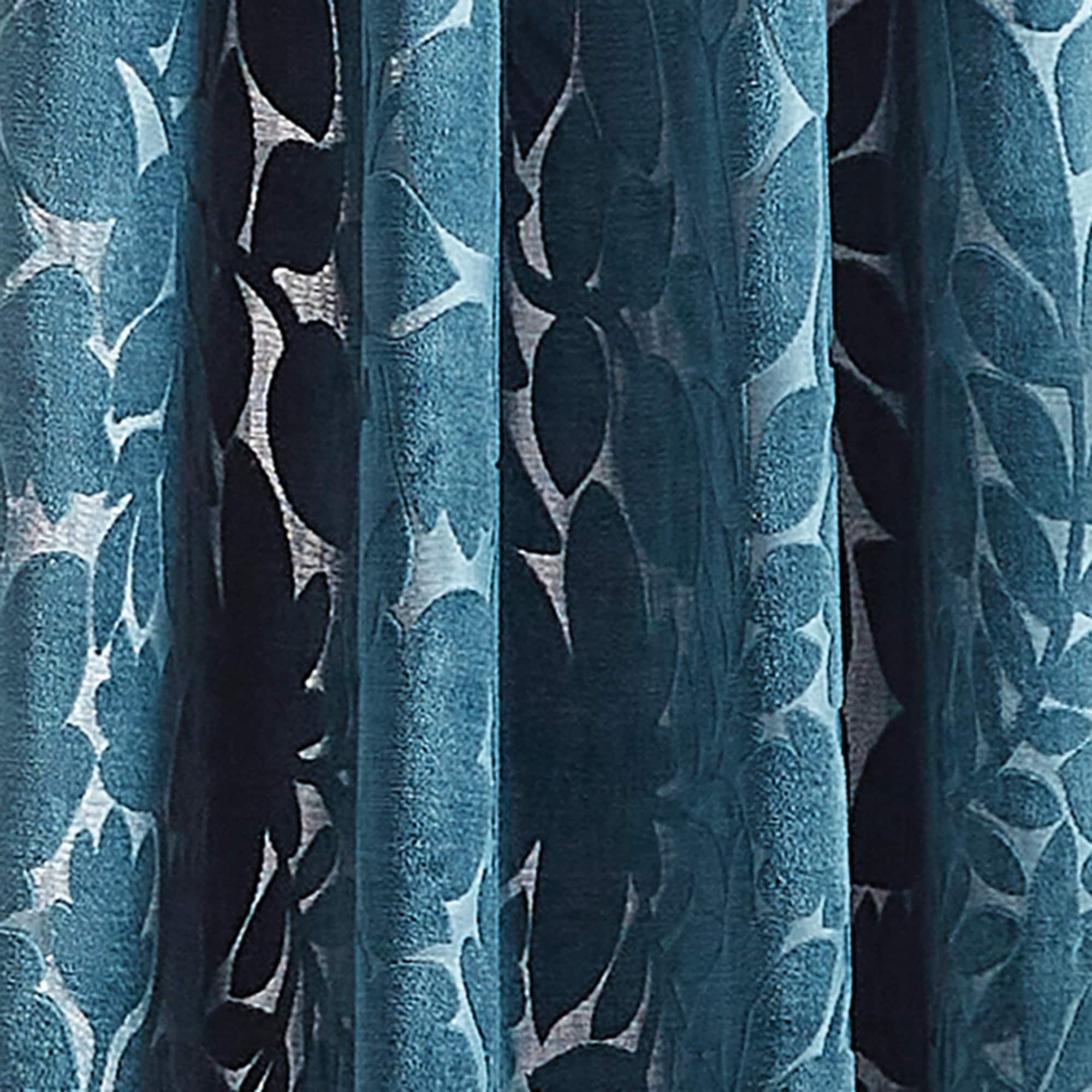 Martha Stewart Sherwood Velvet Grommet Teal Curtain Panel Pair (Set of 2)