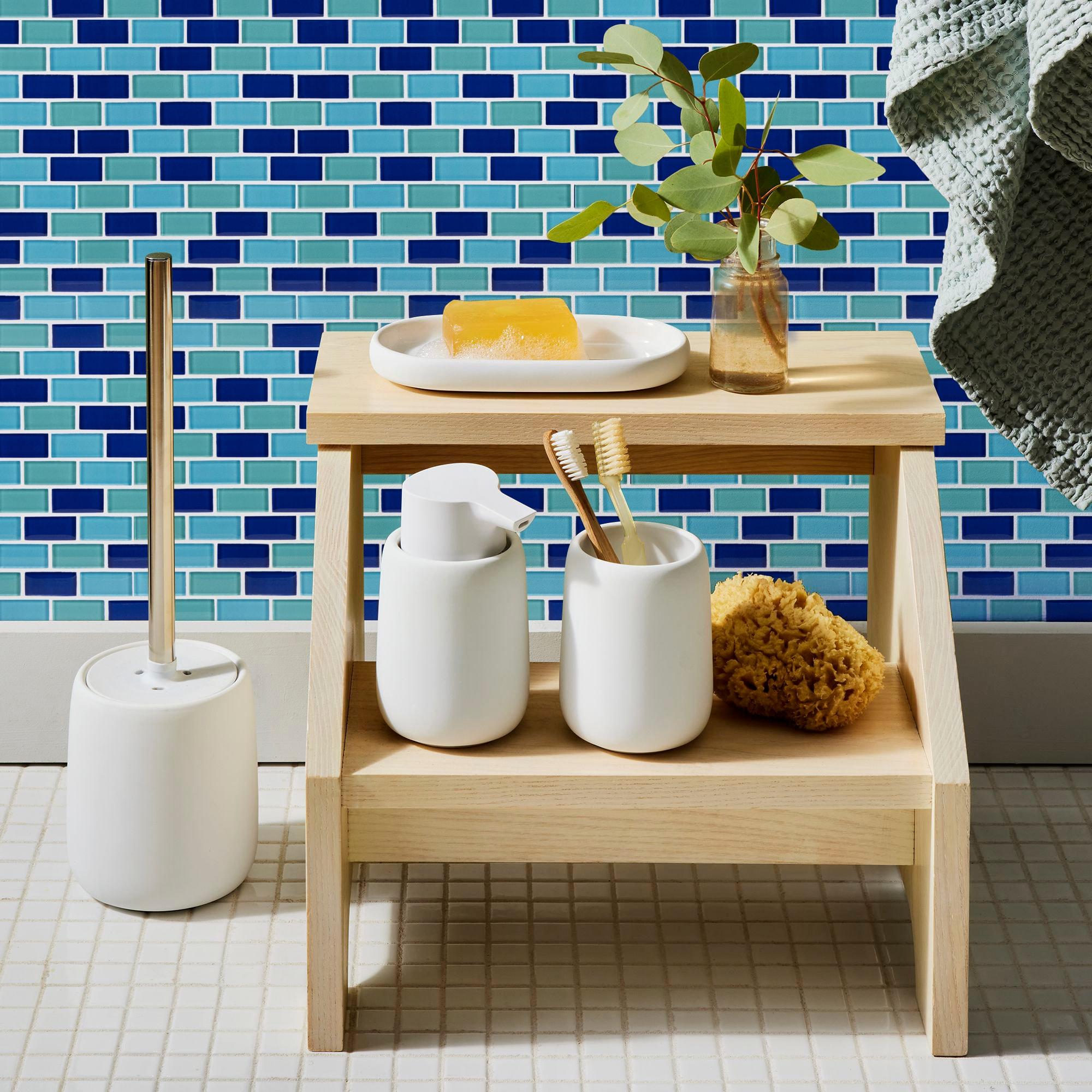 WS Tiles® Swimming Pool Series 1" x 2" Straight Edge Glass Mosaic Tile