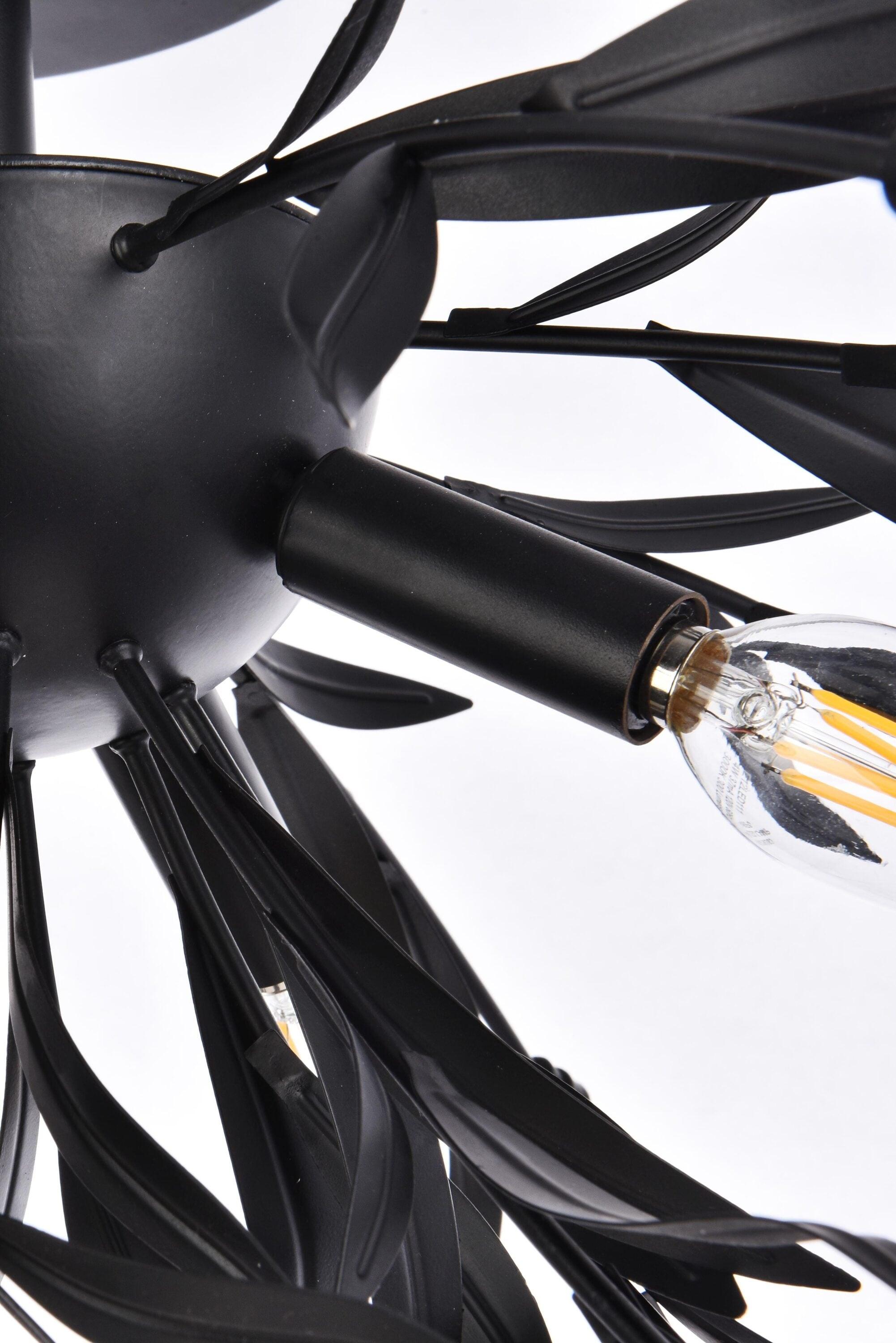 Elegant Lighting Priscilla 18.5 inch flush mount in black