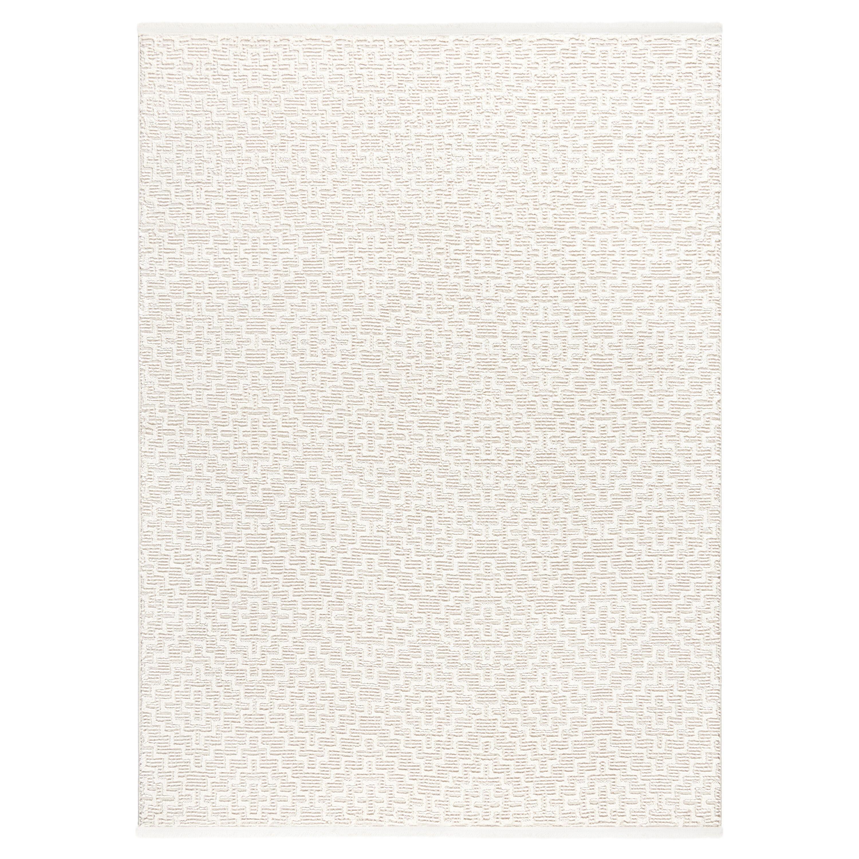 Town & Country Living TOWN & COUNTRY LUXE Tretta Modern Geo Area Rug with Plush High-Low Texture, Ivory