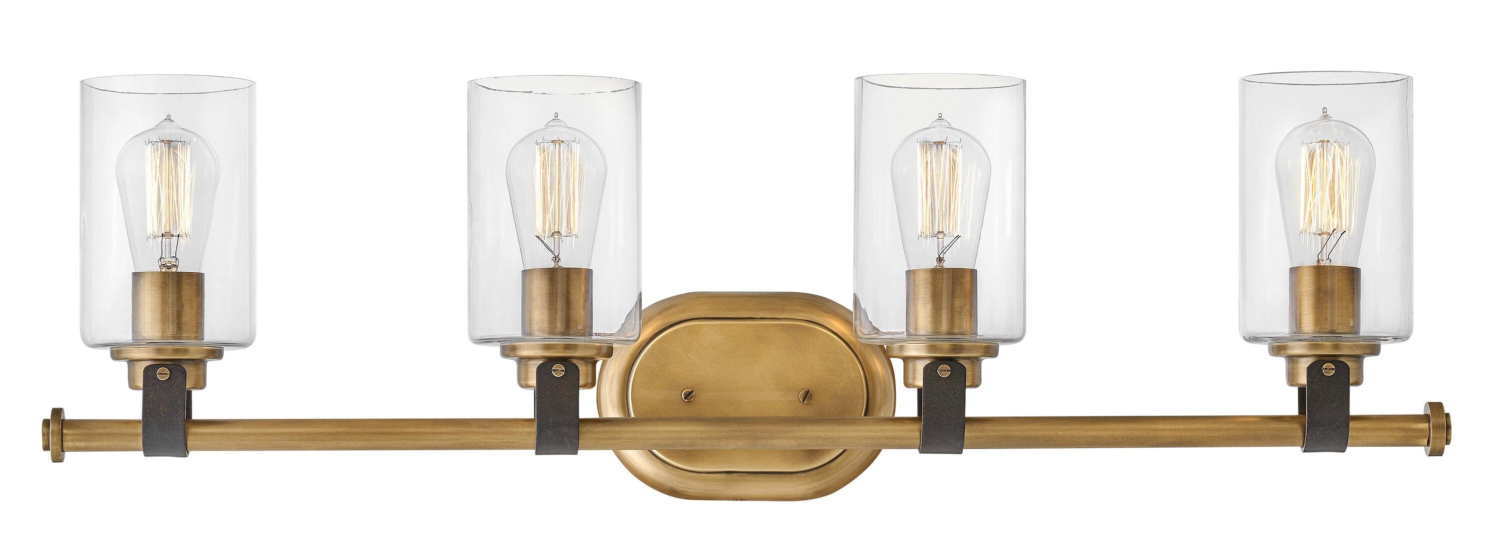 4 Light Bath Vanity In Traditional And Rustic Style 32 Inches Wide By 9.5 Inches High-Heritage Brass Finish Hinkley Lighting 52884Hb