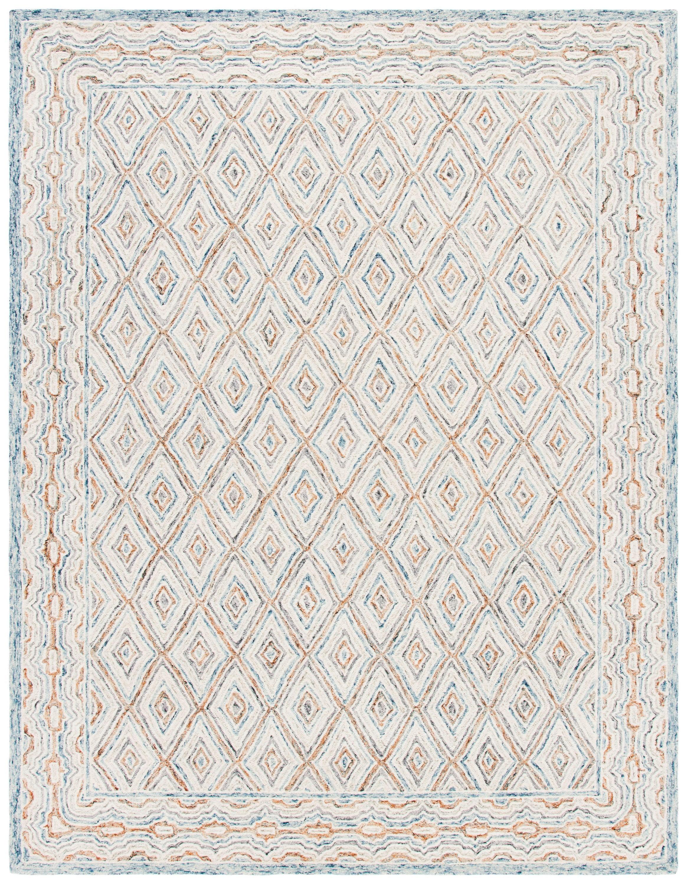 Hand-Tufted Artisan Blue Wool 9' x 12' Rectangular Area Rug