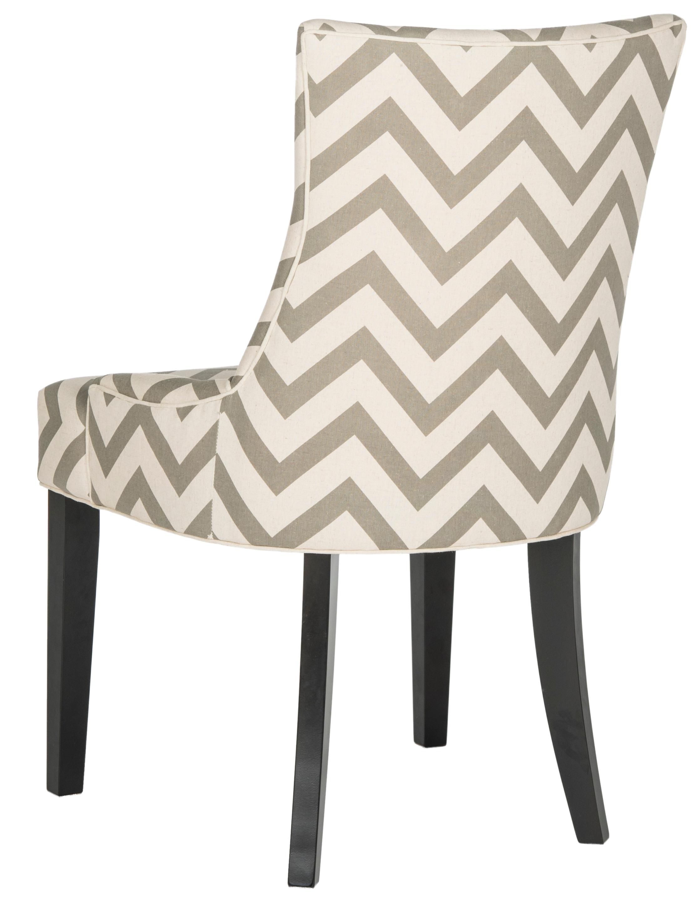 SAFAVIEH Lester 19" H Contemporary Glam Dining Chair, Grey/White/Espresso, Set of 2
