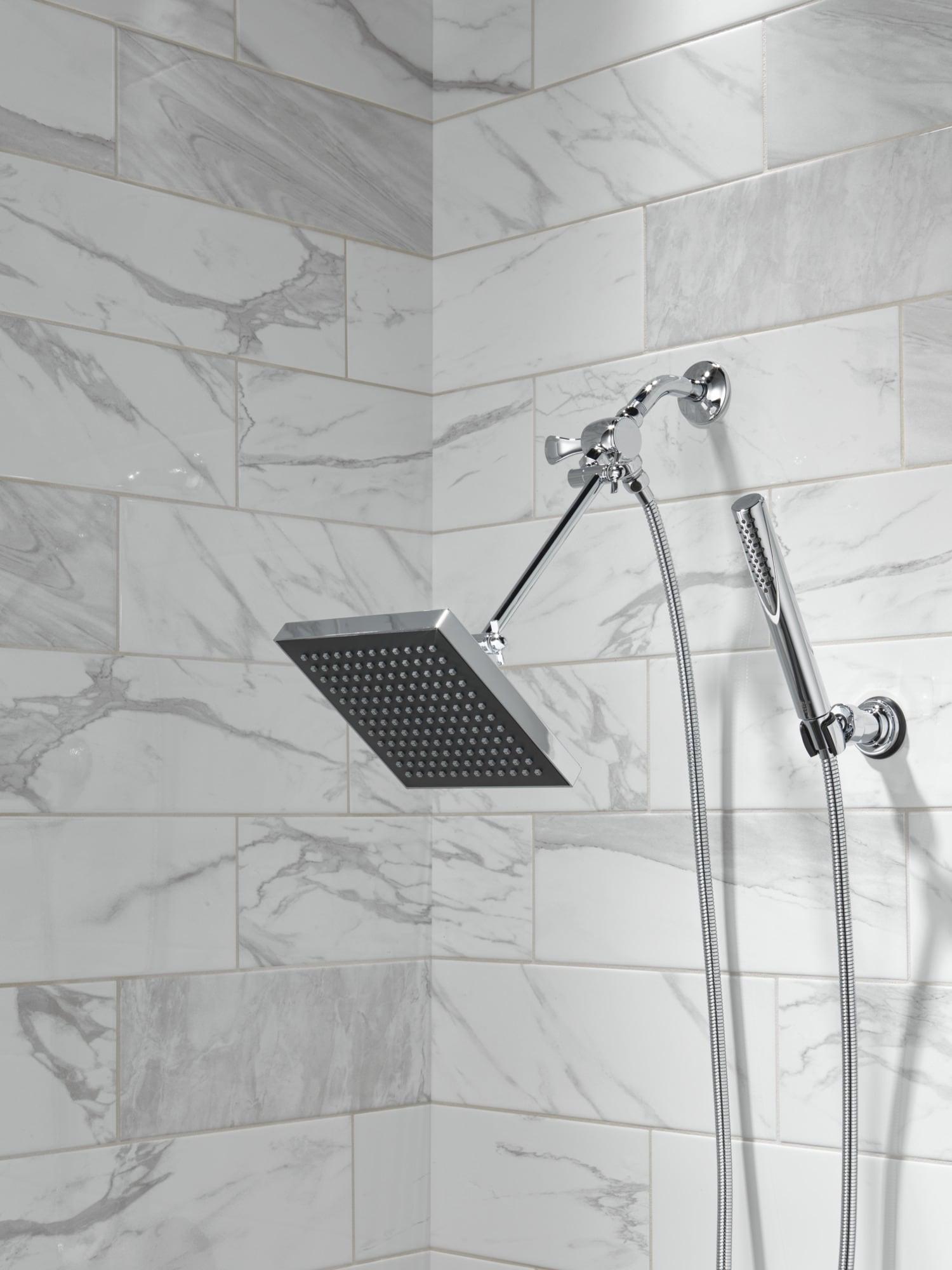 Universal Showering Components Square Single-Spray Rain Shower Head, Rainfall Shower Head 1.8 GPM
