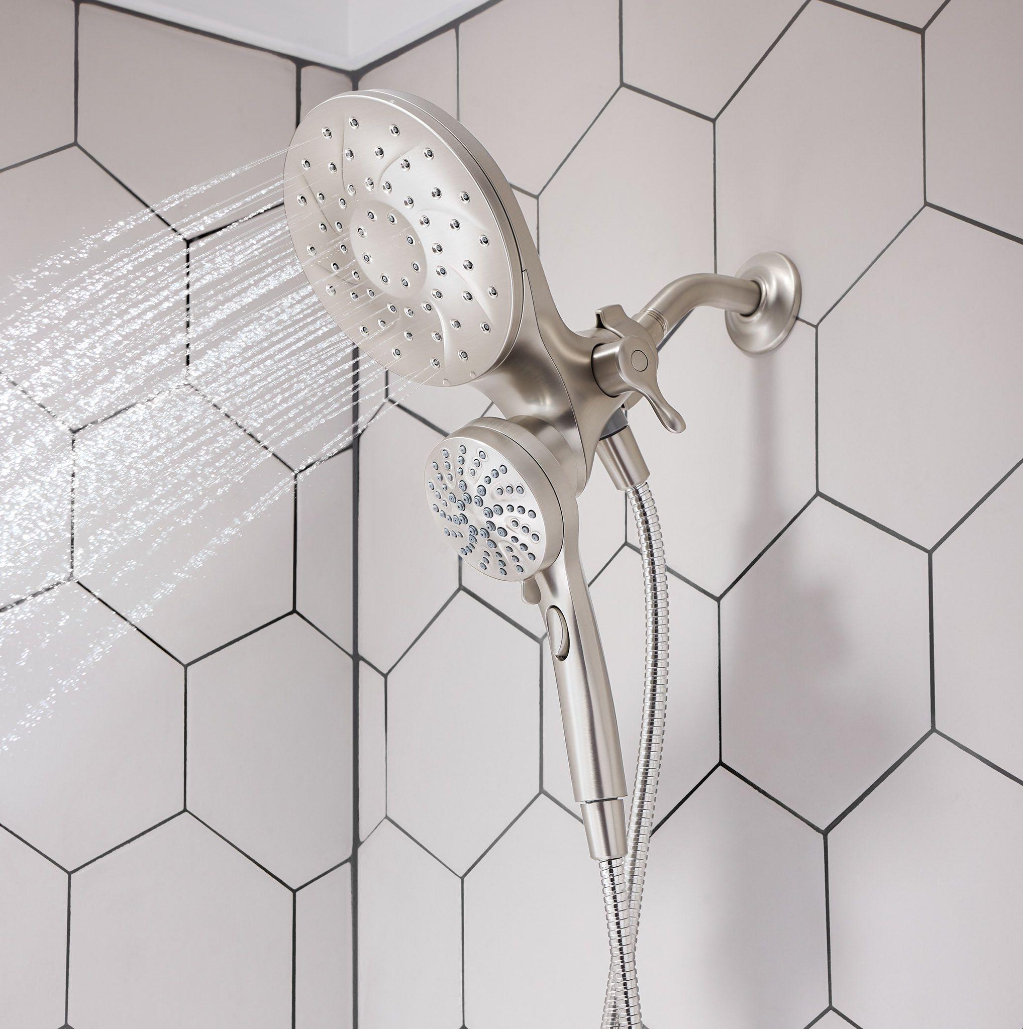 Moen Magnetix Engage 6.0 -Spray Spot Resist Brushed Nickel 6.75-in Round Handheld High Pressure Rain Shower Head 2.5 GPM