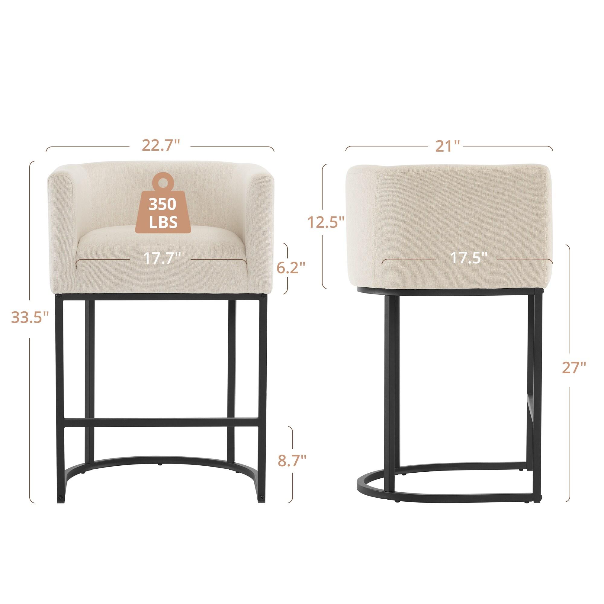 Dycanpo Counter Height Bar Stools with Back Sets of 4 Modern Counter Stools for Home Kitchen, Line