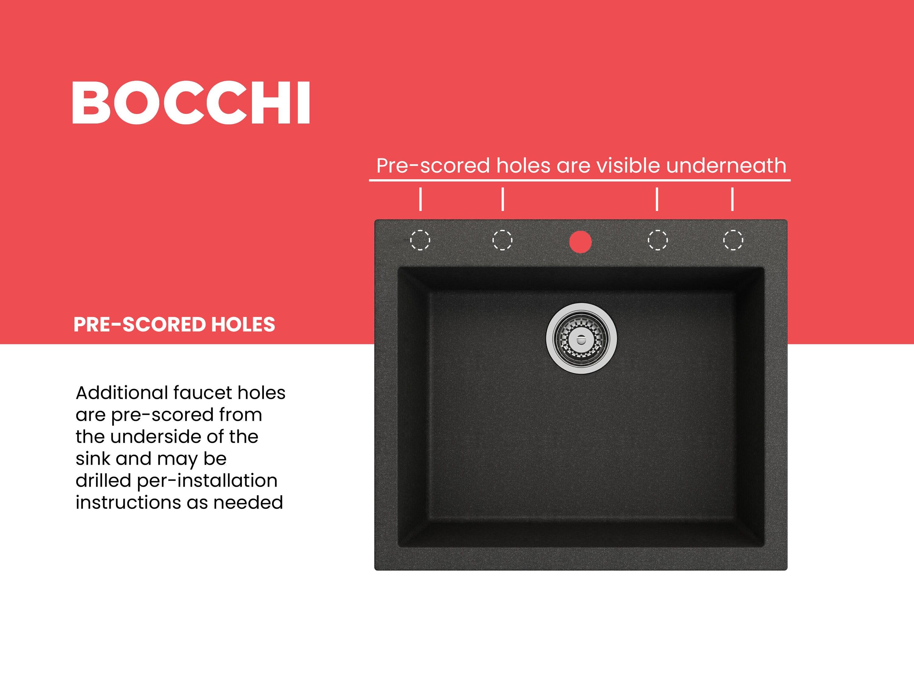 BOCCHI Campino 24'' L Single Bowl Granite Kitchen Sink 1606-505-0126