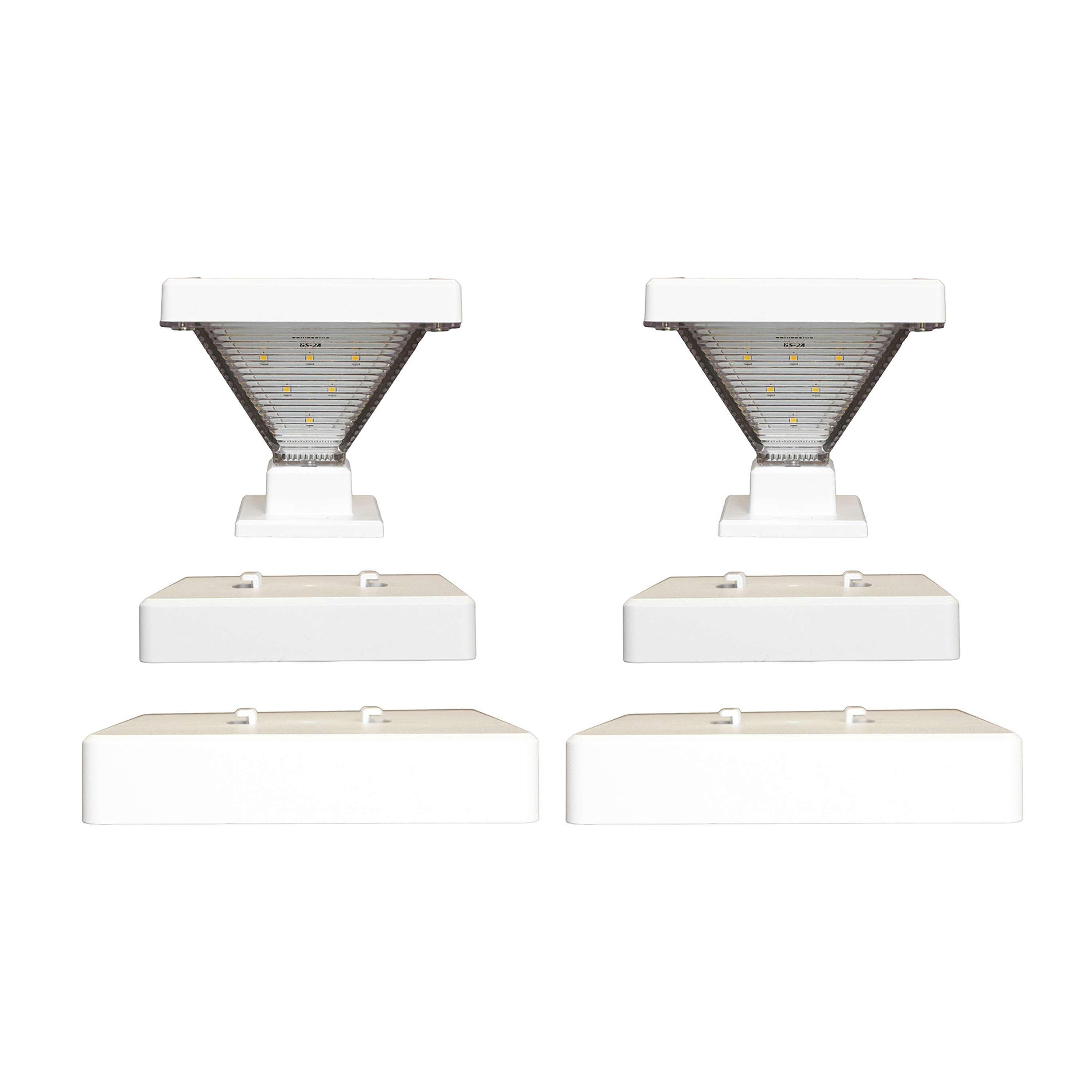 Gama Sonic Luxor Black 4x4 and 5x5 Solar LED Deck Post Cap Light with Warm White and Hi/Lo Mode for Backyard and Wood Fence(2-Pack) (Set of 2)