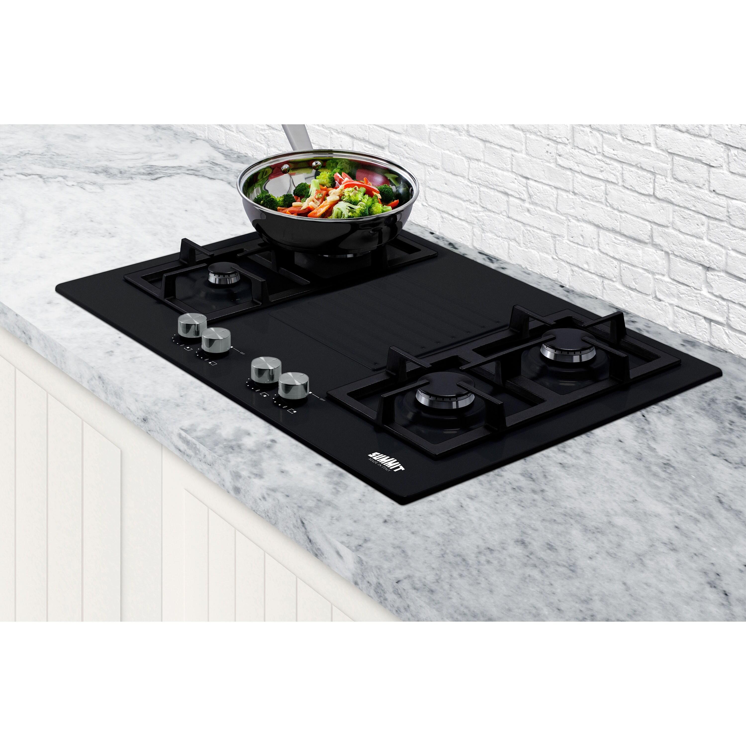 Summit Appliance 30" Black Gas 4 Burner Cooktop