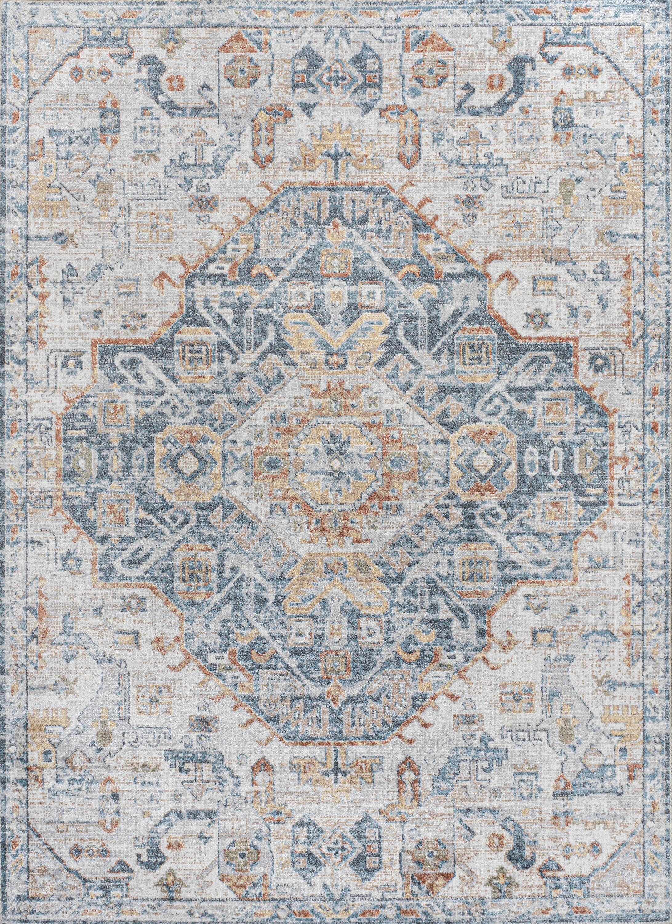 JONATHAN Y Shaemus Bohemian Medallion Low-Pile Machine-Washable Indoor Area Rug