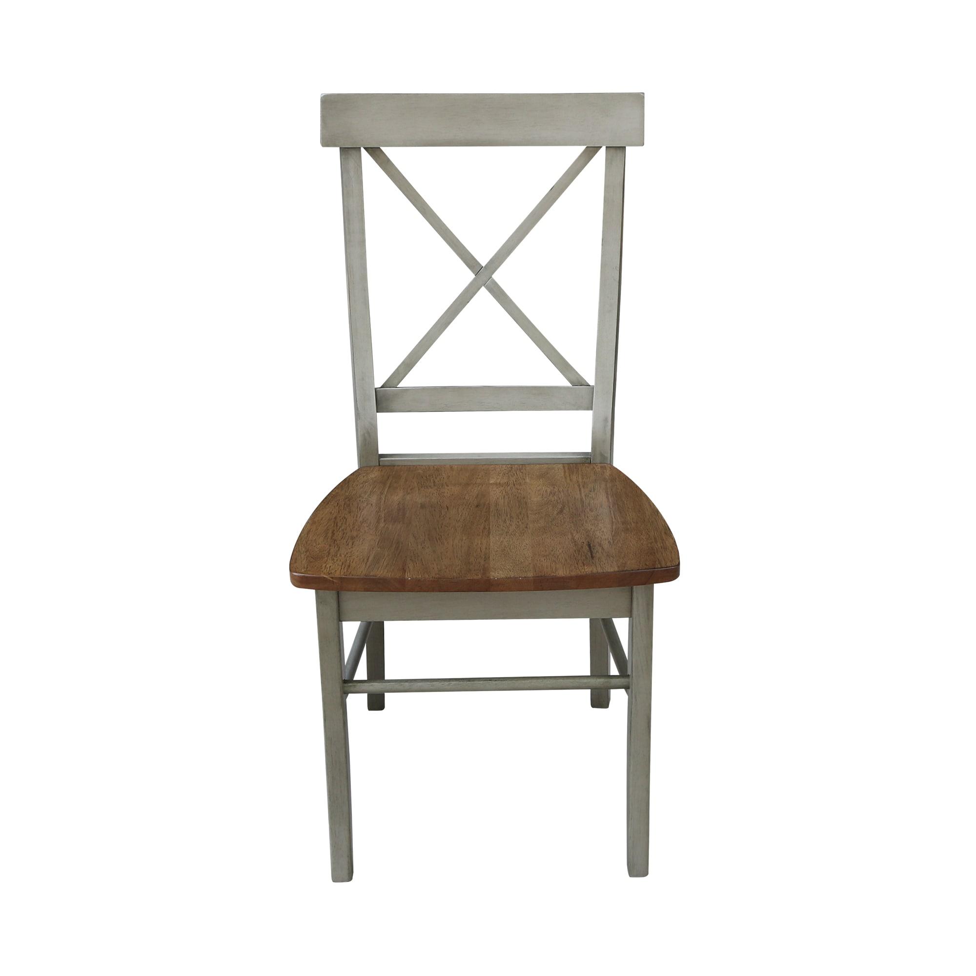 Elegant White Parawood High Cross Back Chair, Set of 2